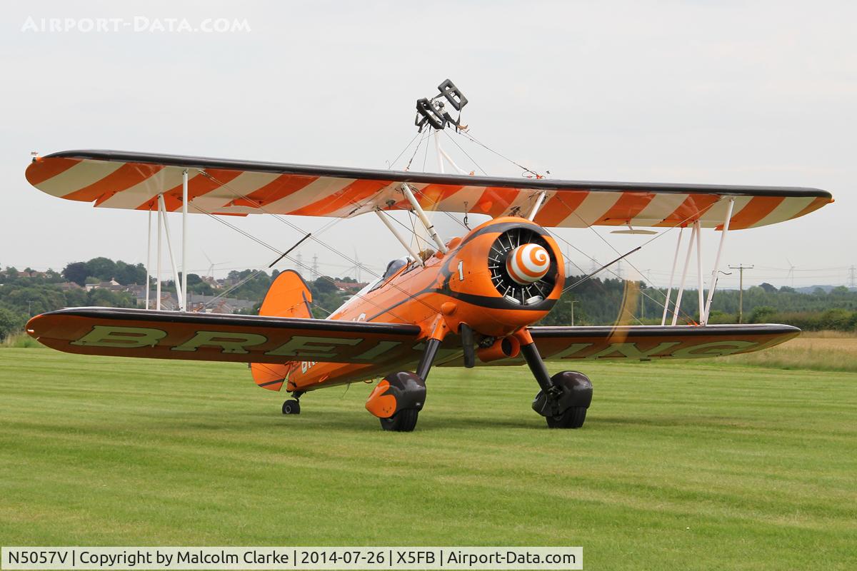 N5057V, 1942 Boeing A75N1(PT17) C/N 75-5598, Boeing A75N1(PT17), Fishburn Airfield, July 26th 2014.