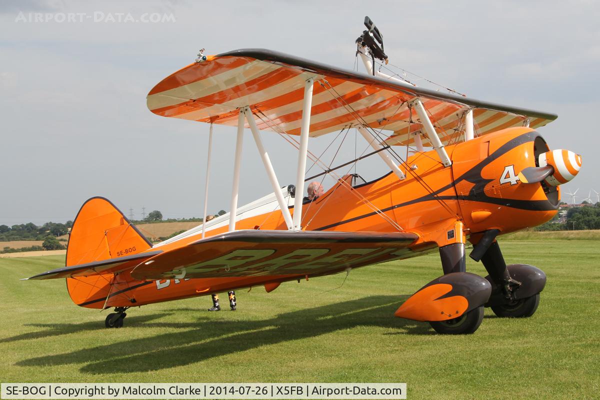 SE-BOG, 1942 Boeing N2S-3 Kaydet (B75N1) C/N 75-7128, Boeing N2S-3 Kaydet (B75N1), Fishburn Airfield, July 26th 2014.
