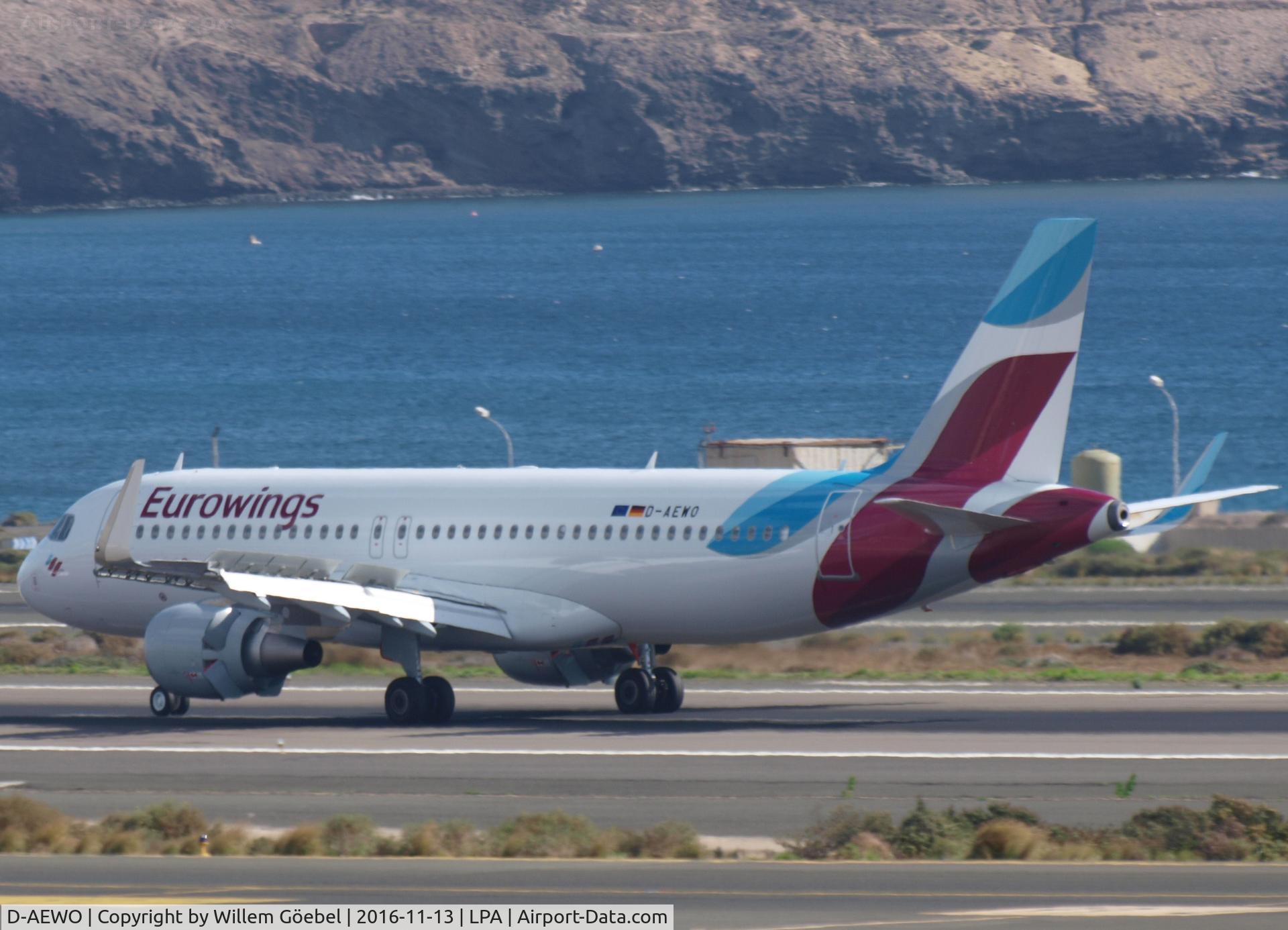 D-AEWO, 2016 Airbus A320-214 C/N 7394, Landing op Las Palmas Gran Canaria