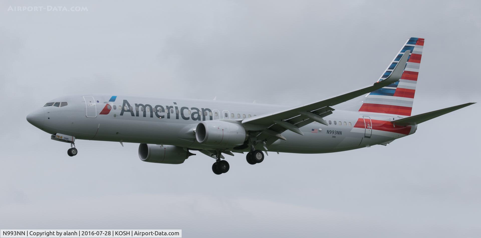 N993NN, 2016 Boeing 737-823 C/N 33340, Arriving at AirVenture 2016