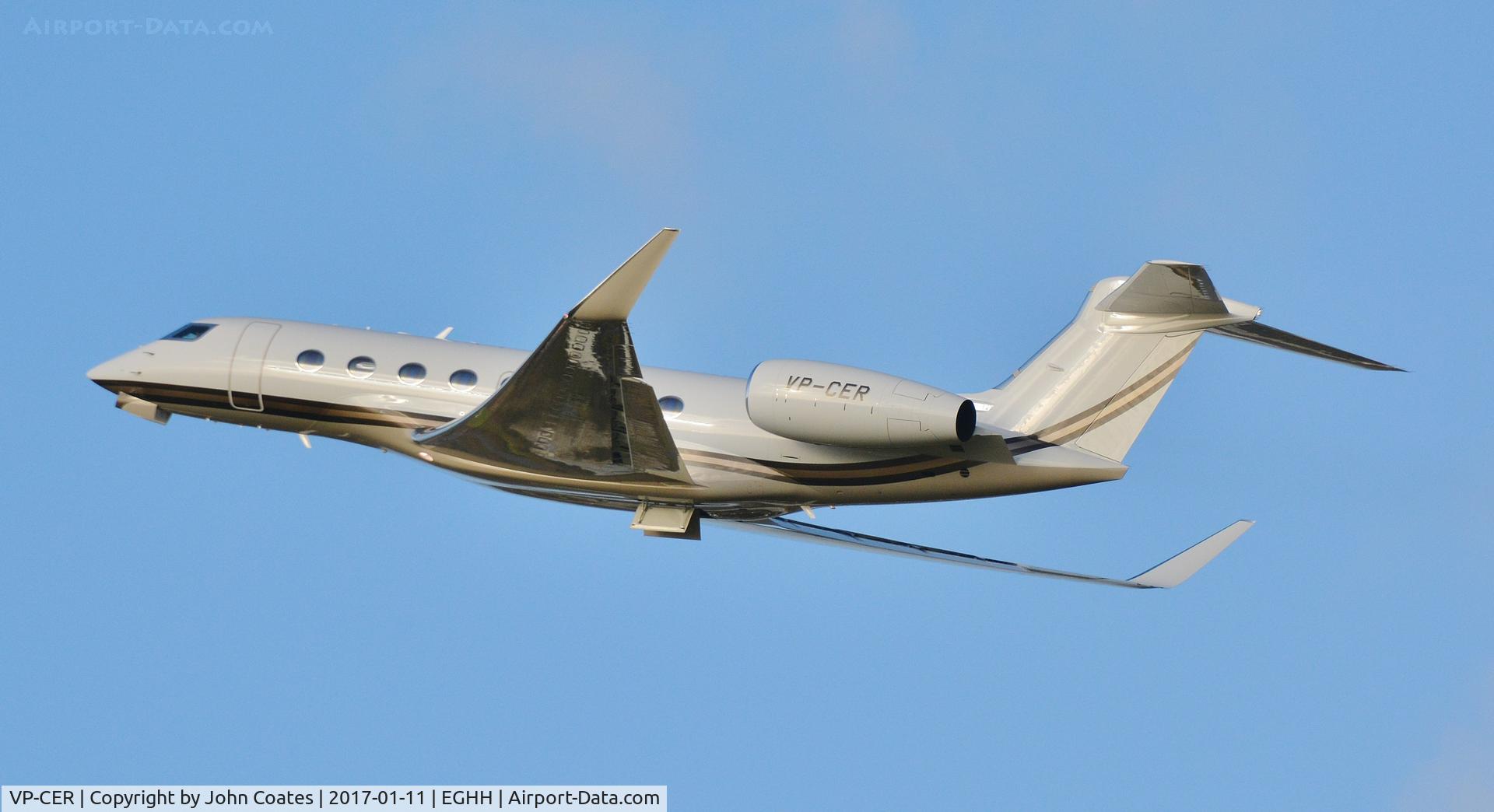 VP-CER, 2016 Gulfstream Aerospace G650 (G-VI) C/N 6224, Departing off 26