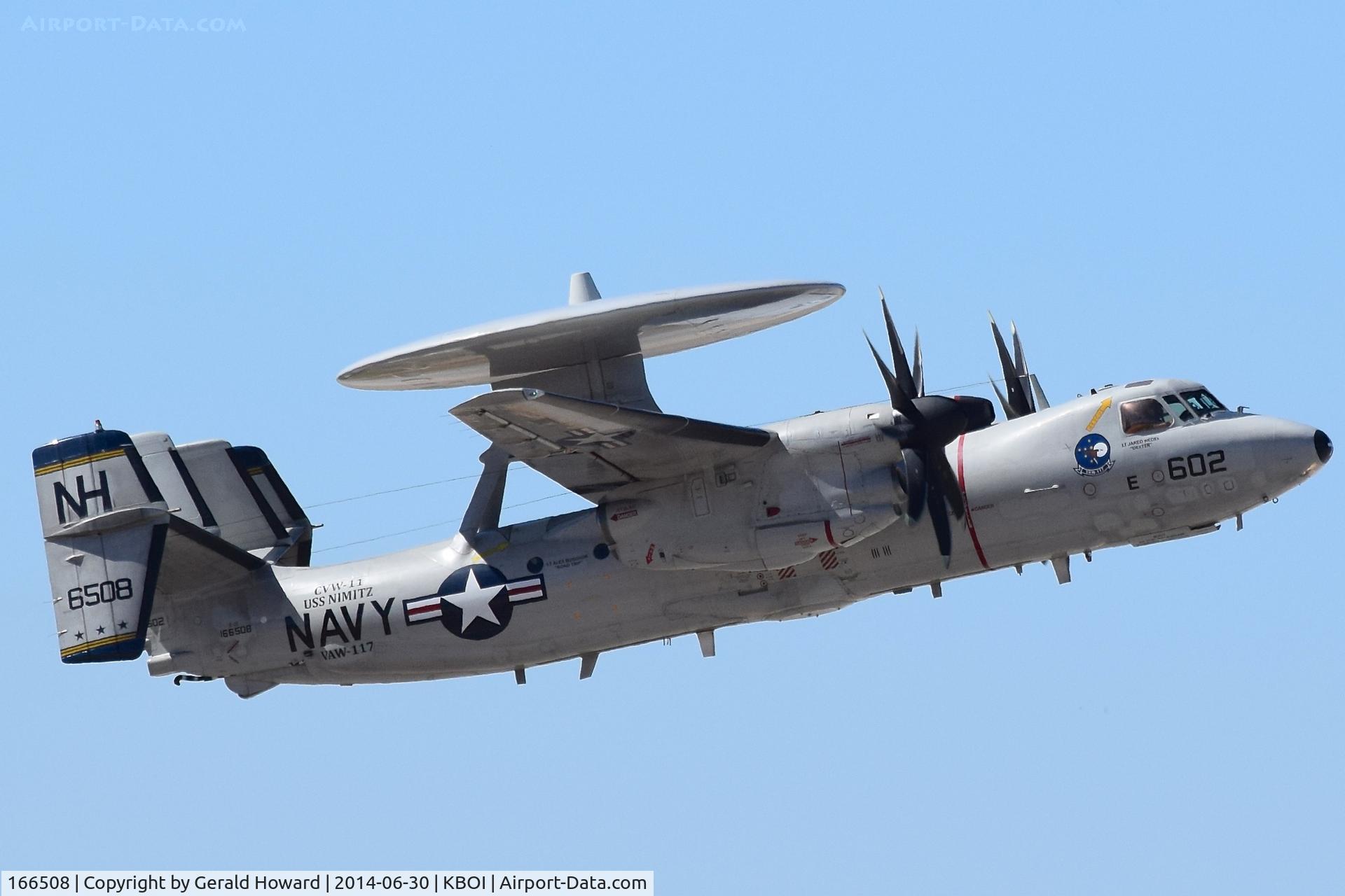 166508, Northrop Grumman E-2C Hawkeye 2000 (G-123) C/N A205, Departing RWY 28L.