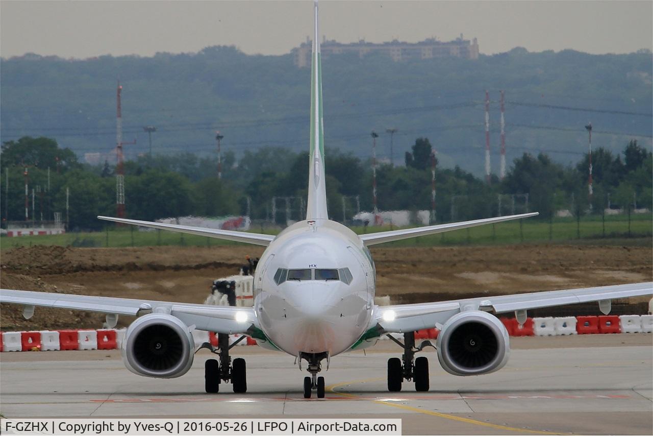 F-GZHX, 2016 Boeing 737-8K2 C/N 41343, Boeing 737-8K2, Holding point rwy 08, Paris-Orly Airport (LFPO-ORY)