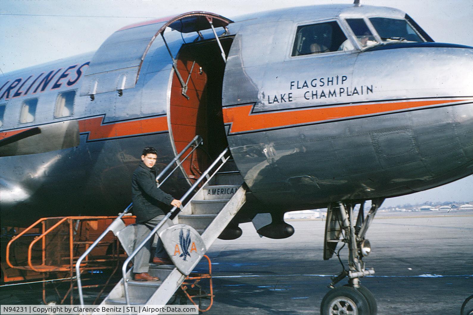 N94231, 1948 Convair 600-240D C/N 57, Flagship Lake Champlain, Photo taken at Lambert Field, St. Louis, MO, September, 1958
