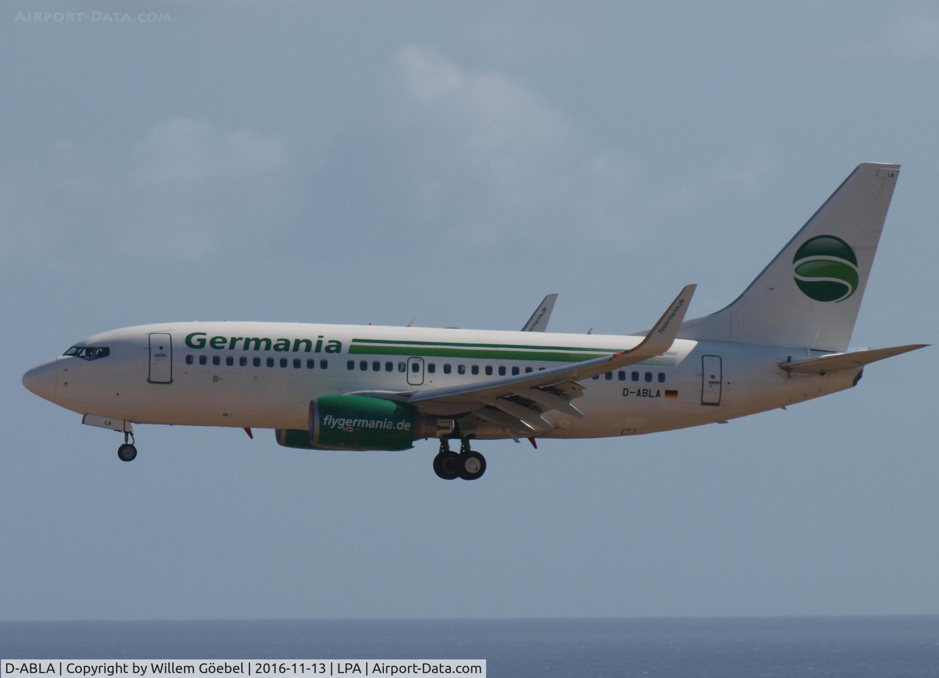 D-ABLA, 2007 Boeing 737-76J C/N 36114, Landing op Las Palmas Gran Canaria