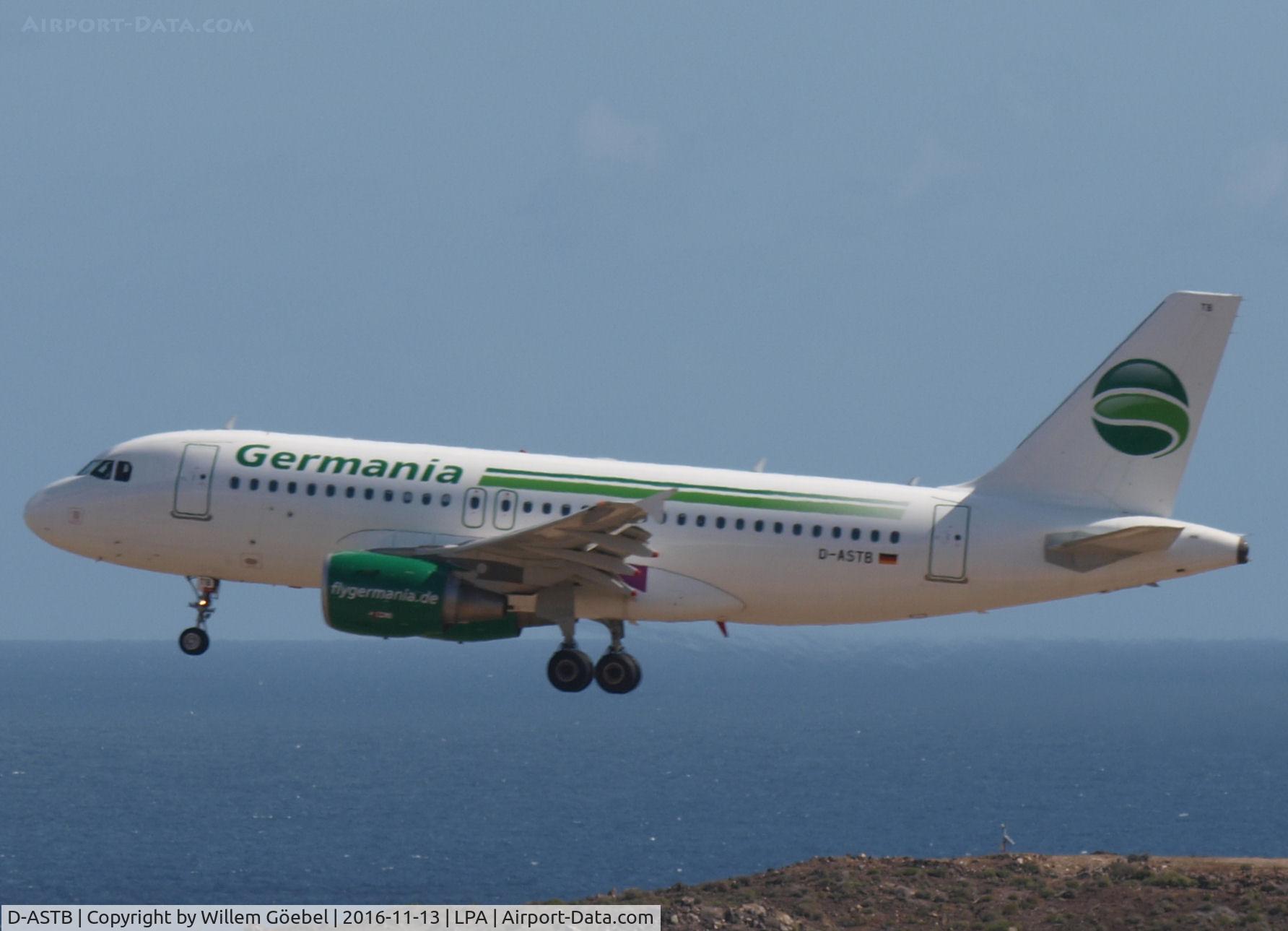 D-ASTB, 2011 Airbus A319-112 C/N 4691, Landing op Las Palmas Gran Canaria