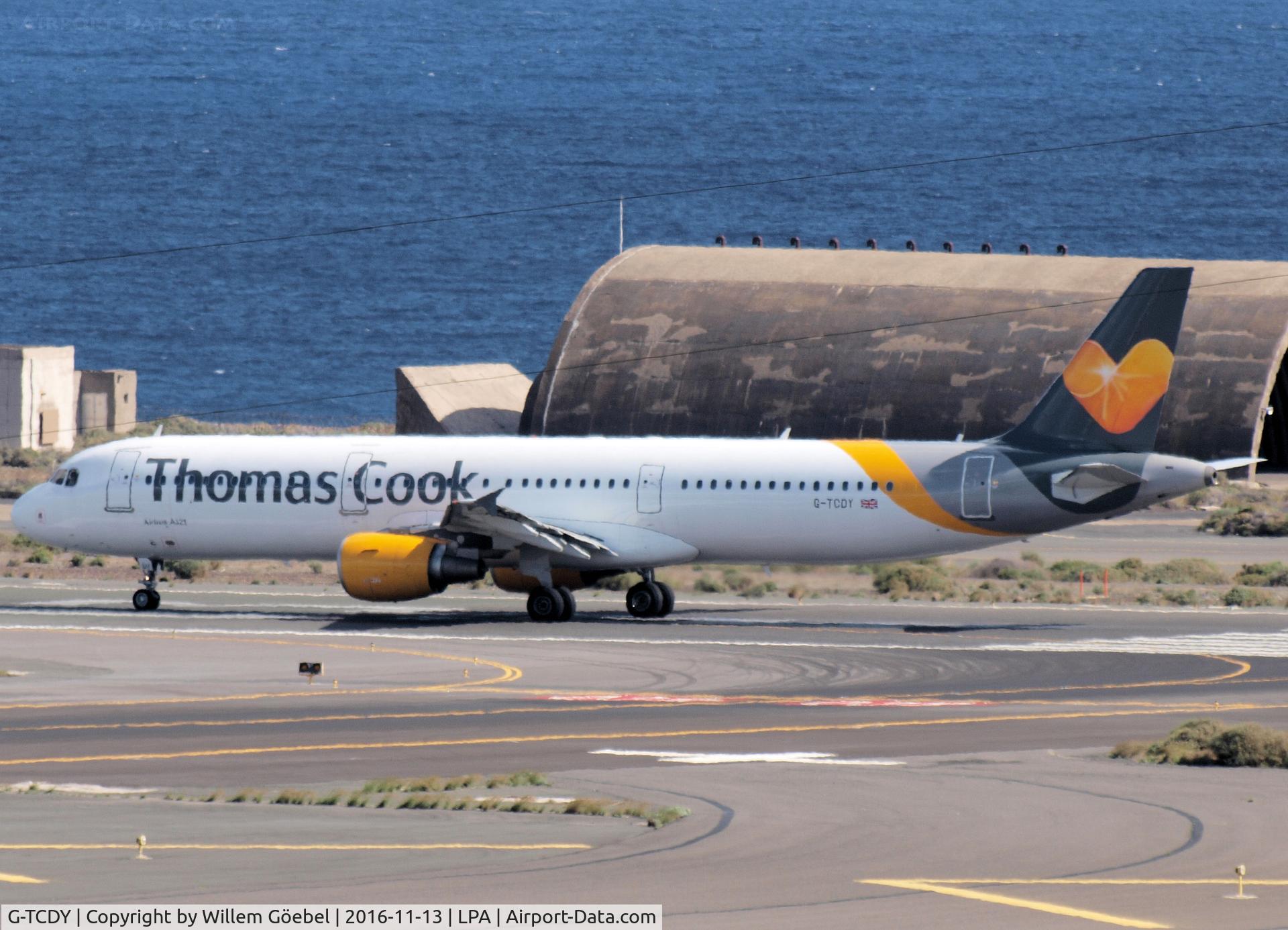 G-TCDY, 2002 Airbus A321-213 C/N 1881, Taxi to runway for take off of LPA