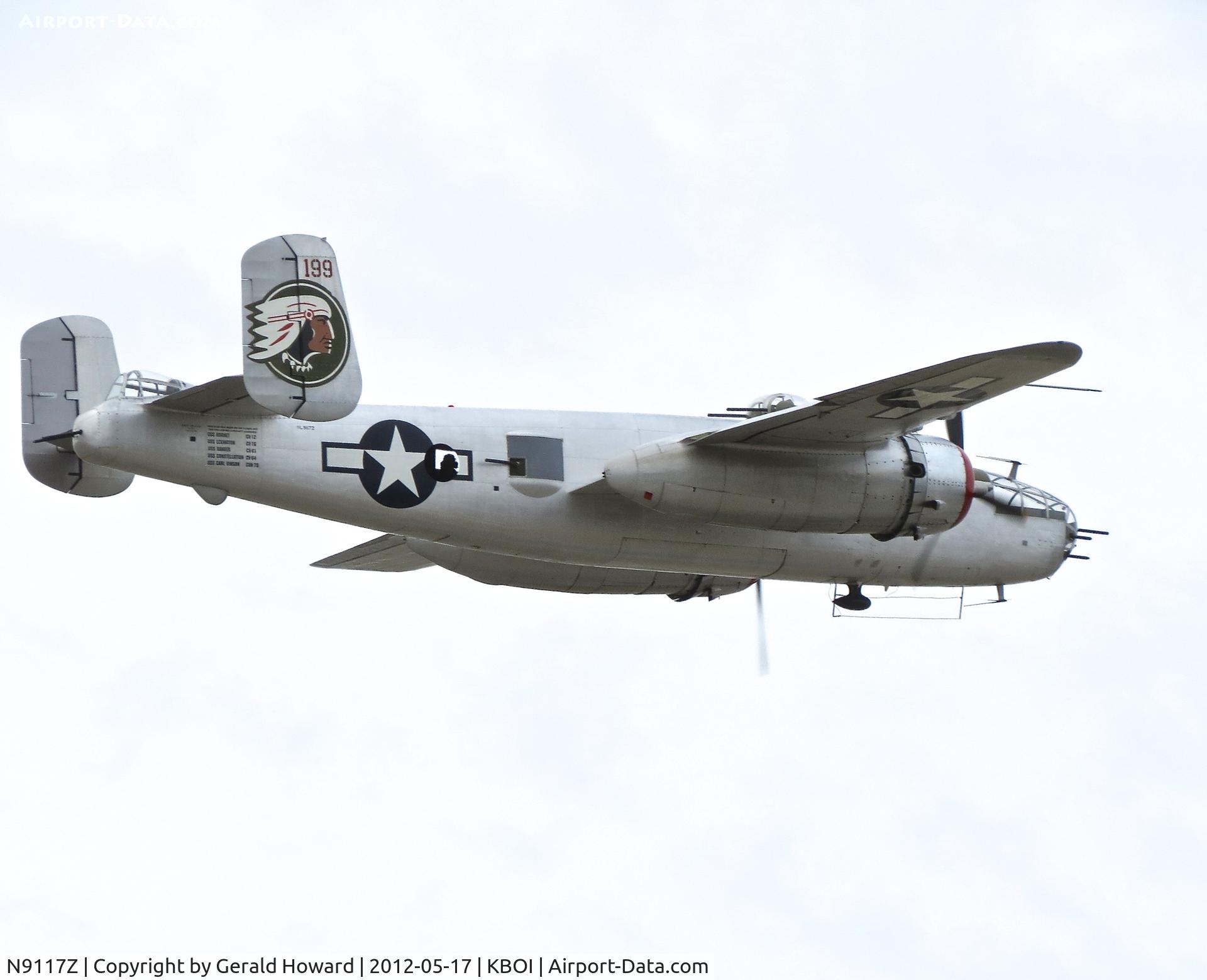 N9117Z, 1944 North American B-25J Mitchell Mitchell C/N 108-32474, Departing RWY 28R.
