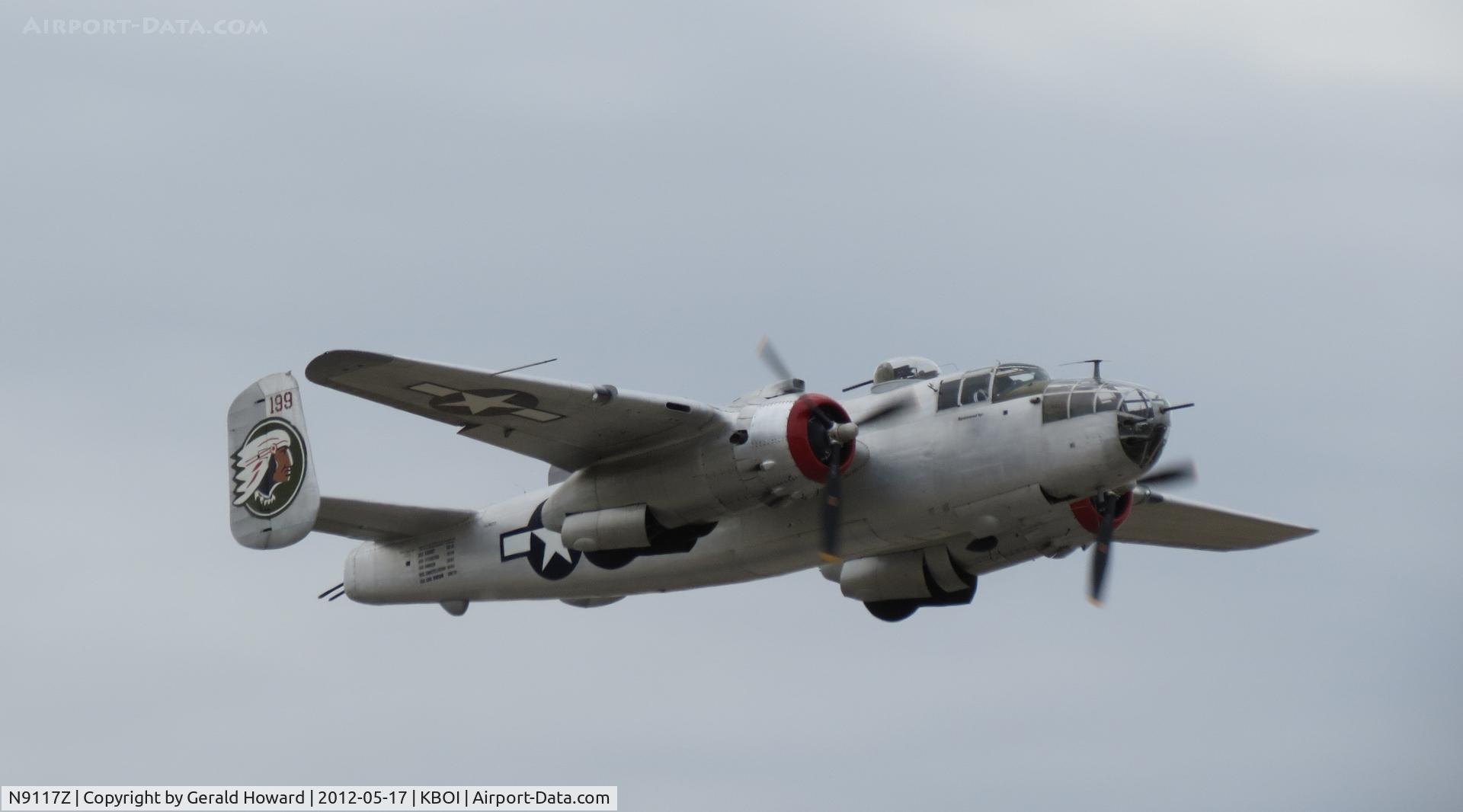 N9117Z, 1944 North American B-25J Mitchell Mitchell C/N 108-32474, Departing BOI.