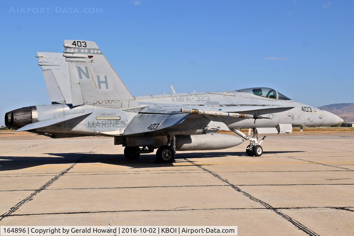 164896, McDonnell Douglas F/A-18C Hornet C/N 1228/C357, Parked on Western Aircraft ramp. VMFA-323 “Death Rattlers”, 3rd MAW, MAG-11, MCAS Miramar, CA.