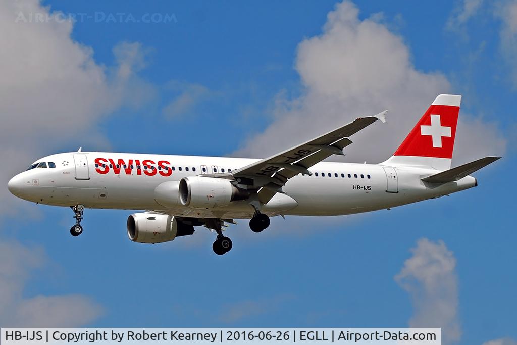 HB-IJS, 1998 Airbus A320-214 C/N 782, Arriving 27L