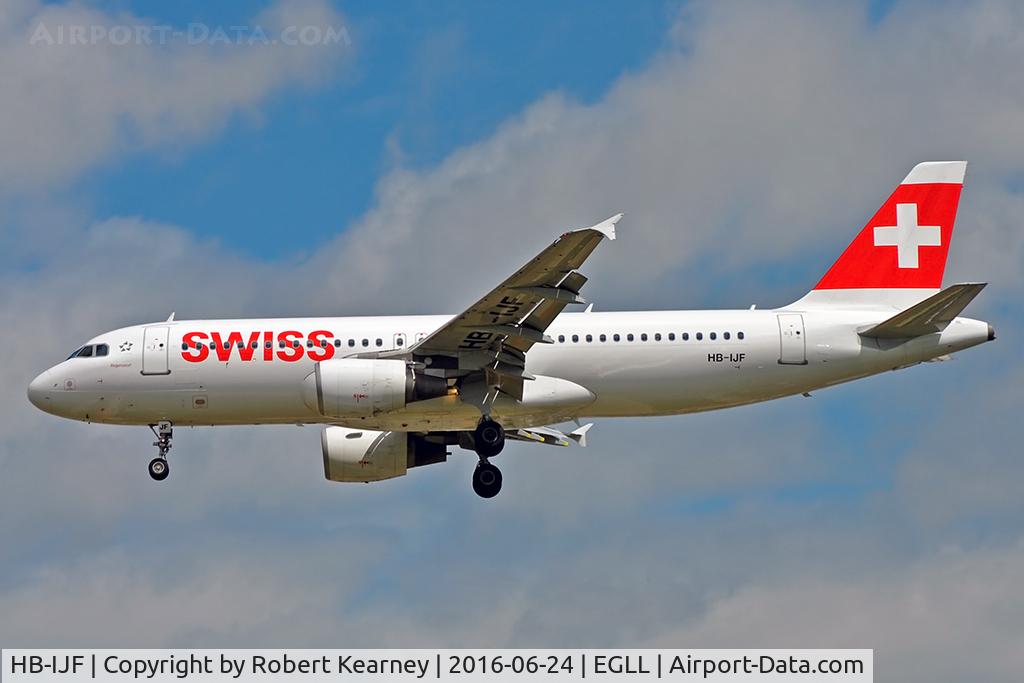 HB-IJF, 1995 Airbus A320-214 C/N 562, Arriving 27L