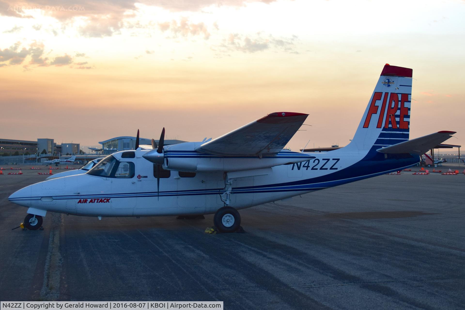 N42ZZ, 1979 Rockwell International 500-S C/N 3322, Part of NIFC's fire team parked on north GA ramp.