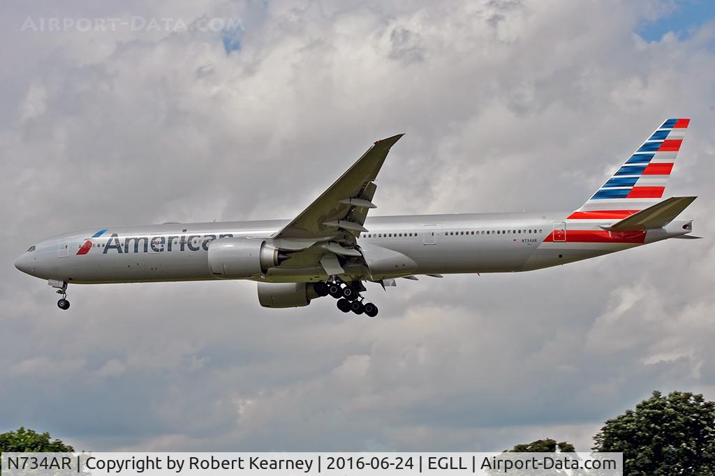 N734AR, 2015 Boeing 777-223 C/N 31480, Arriving 27L