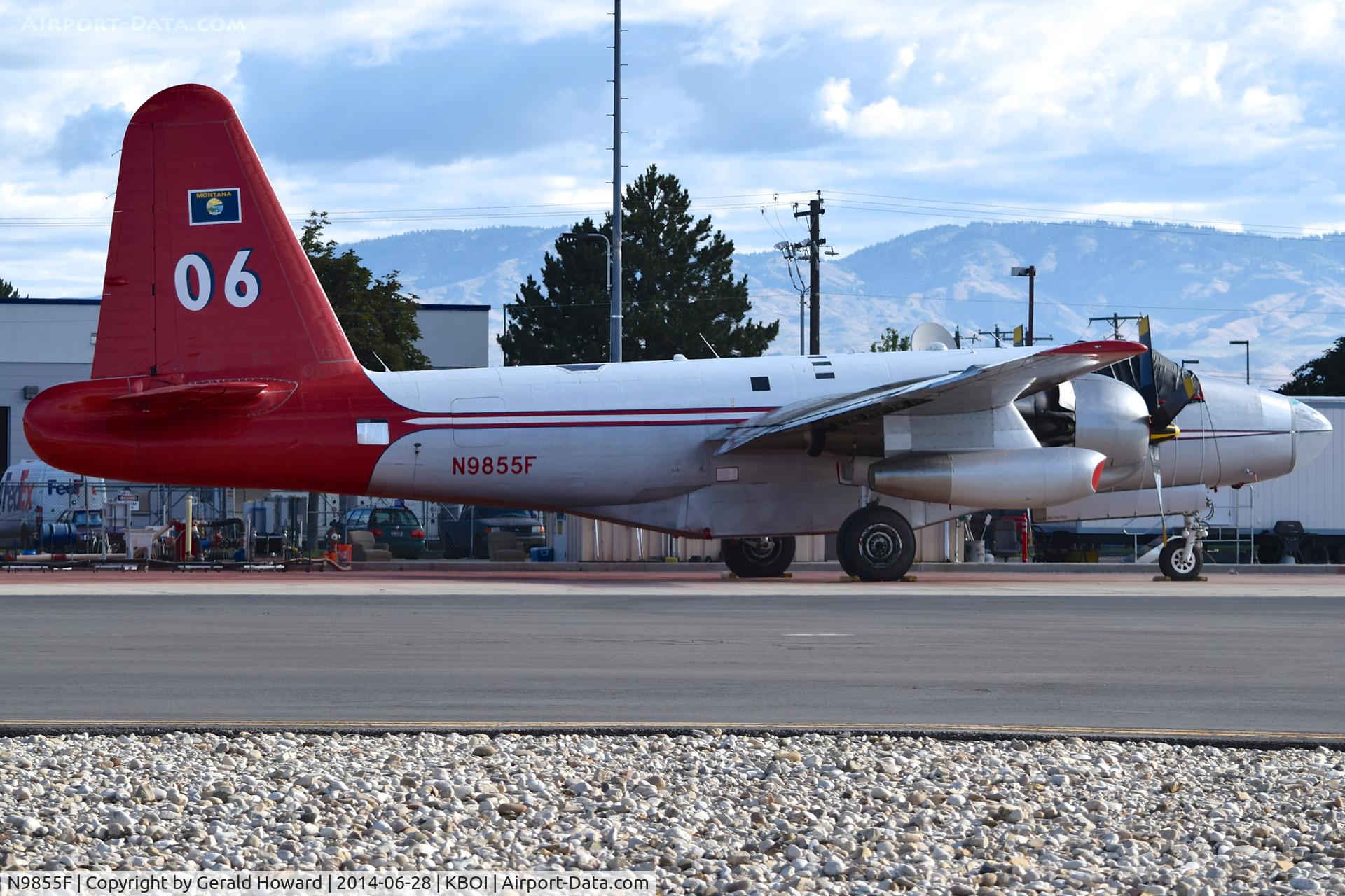 N9855F, 1954 Lockheed P2V-5F Neptune C/N 426-5326, Tanker 6 parked on NIFC ramp.