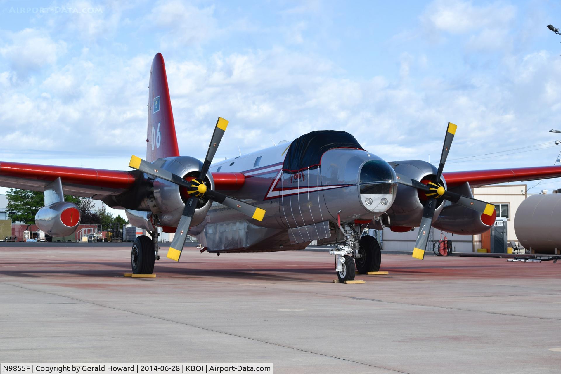 N9855F, 1954 Lockheed P2V-5F Neptune C/N 426-5326, Tanker 6 parked on NIFC ramp.