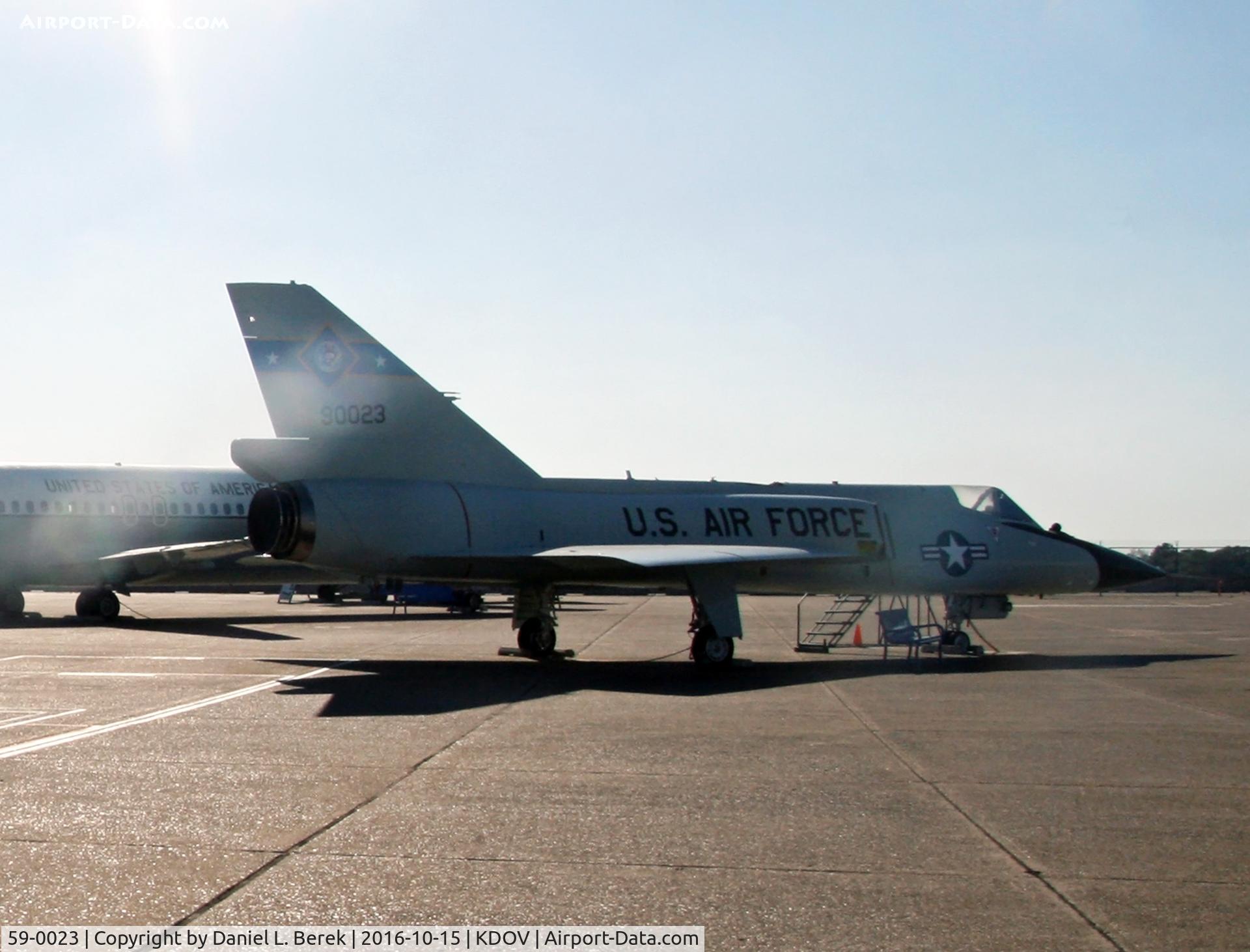 59-0023, 1959 Convair F-106A Delta Dart C/N 8-24-152, Basking in the evening light at the Air Mobility Command Museum, Dover AFB.