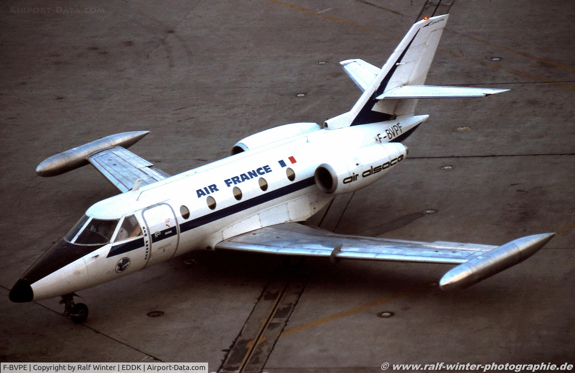 F-BVPE, 1978 Aerospatiale SN-601 Corvette C/N 21, Aérospatiale SN 601 Corvette - Air France Operator Air Alsace- F-BVPE - 1977 - CGN -from a slide