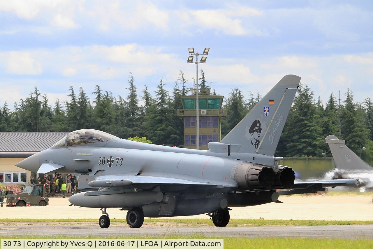 30 73, Eurofighter EF-2000 Typhoon S C/N GS054, German Air Force Eurofighter EF-2000 Typhoon S, Taxiing to parking area, Avord Air Base 702 (LFOA) Open day 2016