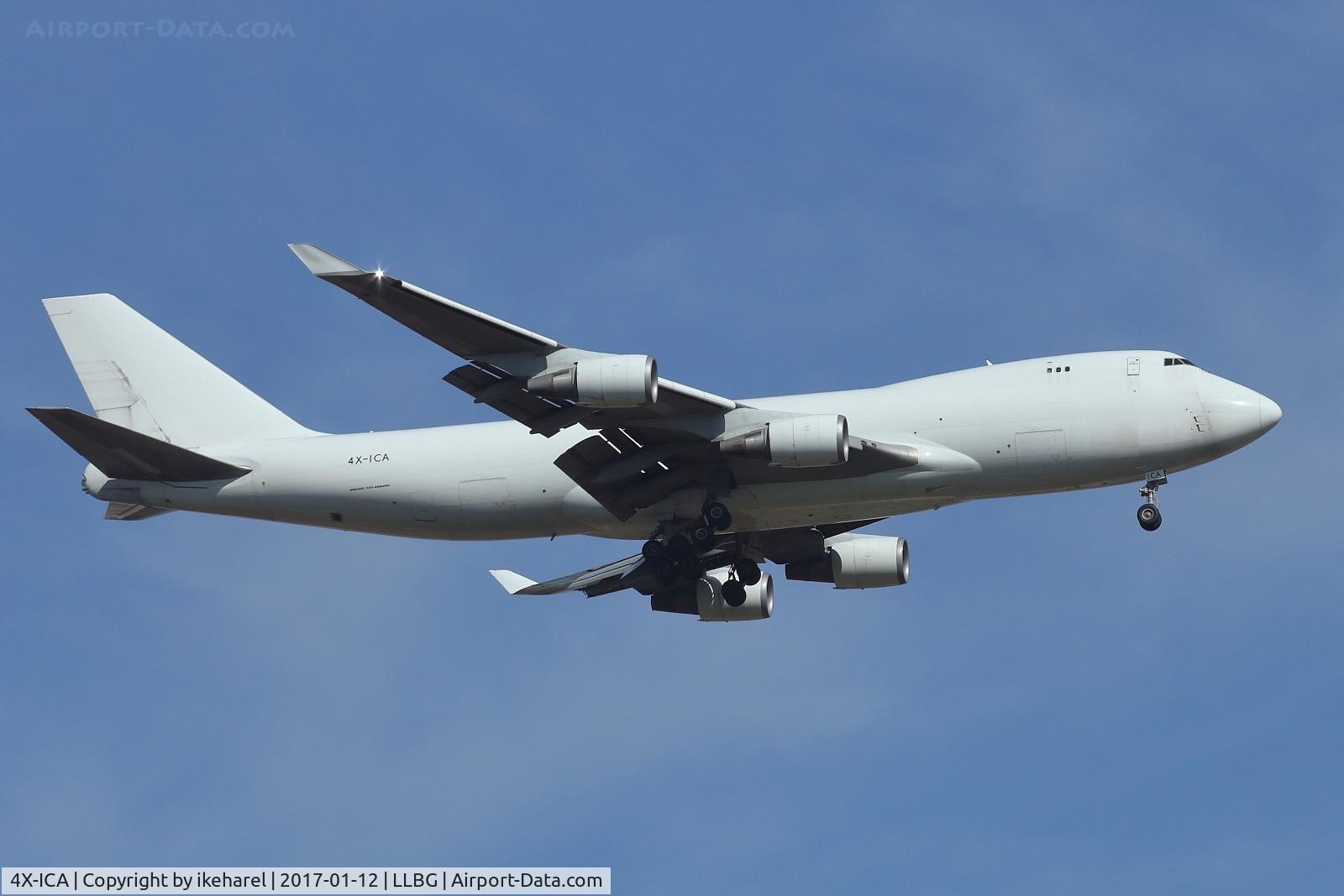 4X-ICA, 2001 Boeing 747-4EVF/ER/SCD C/N 35172, Cargo flight from Larnaca, Cyprus, upon landing on runway 12.