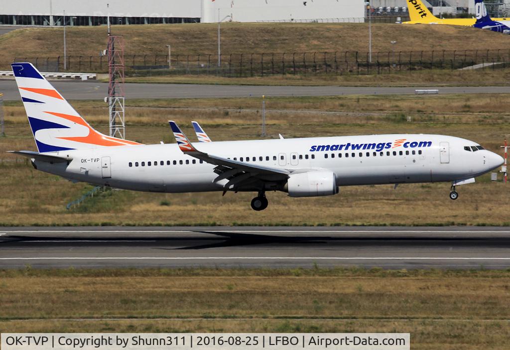 OK-TVP, 2002 Boeing 737-8K5 C/N 32907, Landing rwy 14R