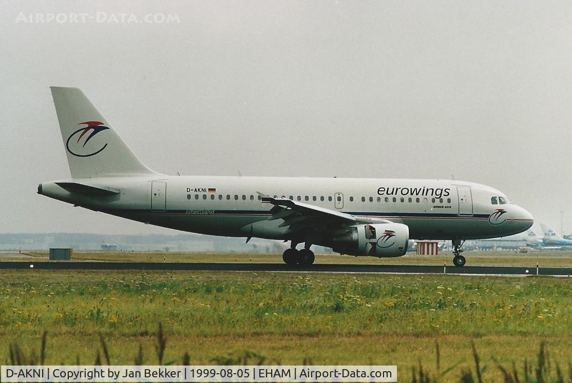 D-AKNI, 1999 Airbus A319-112 C/N 1016, Schiphol, Amsterdam