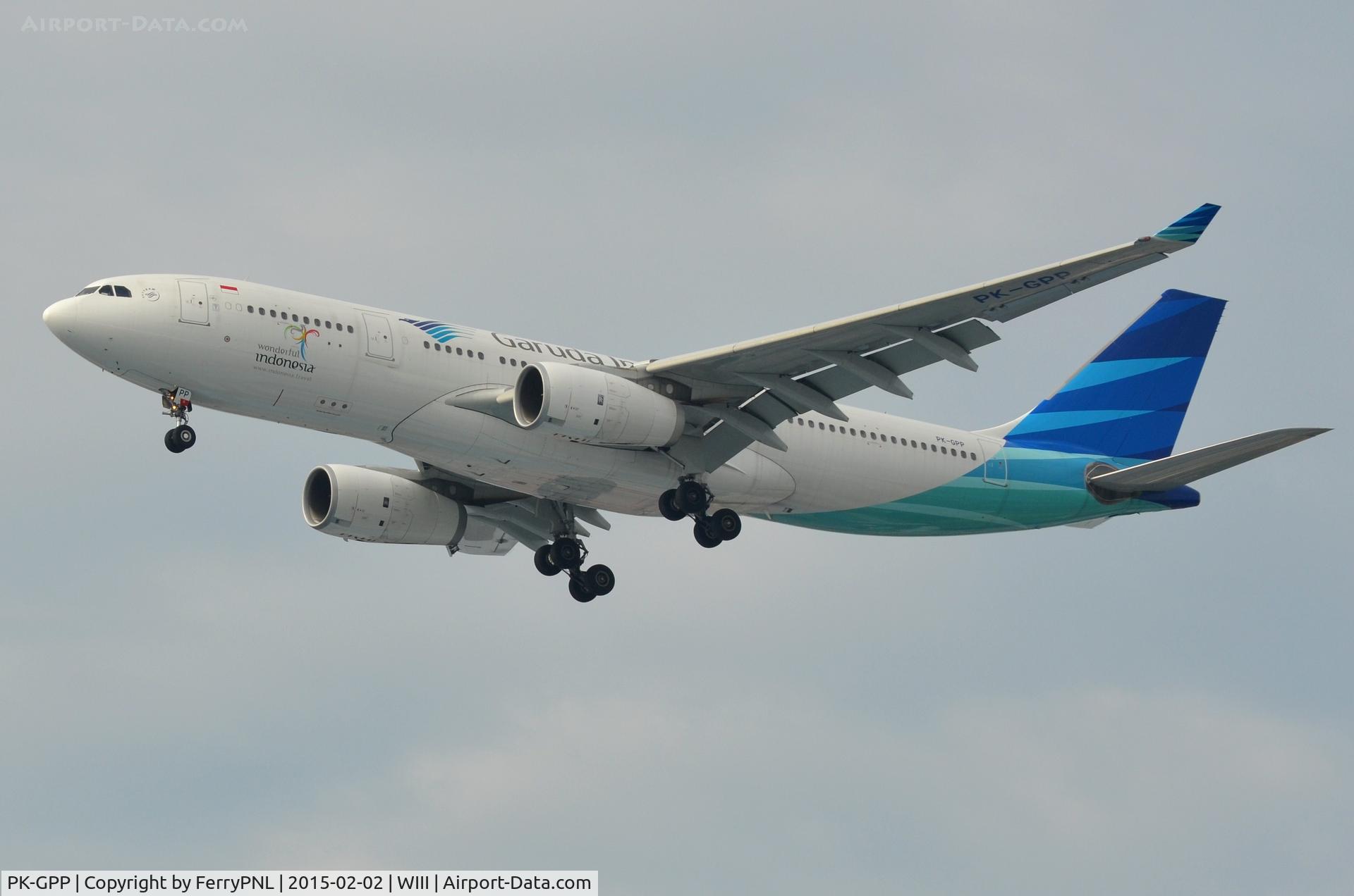 PK-GPP, 2012 Airbus A330-243 C/N 1364, Garuda A332 landing