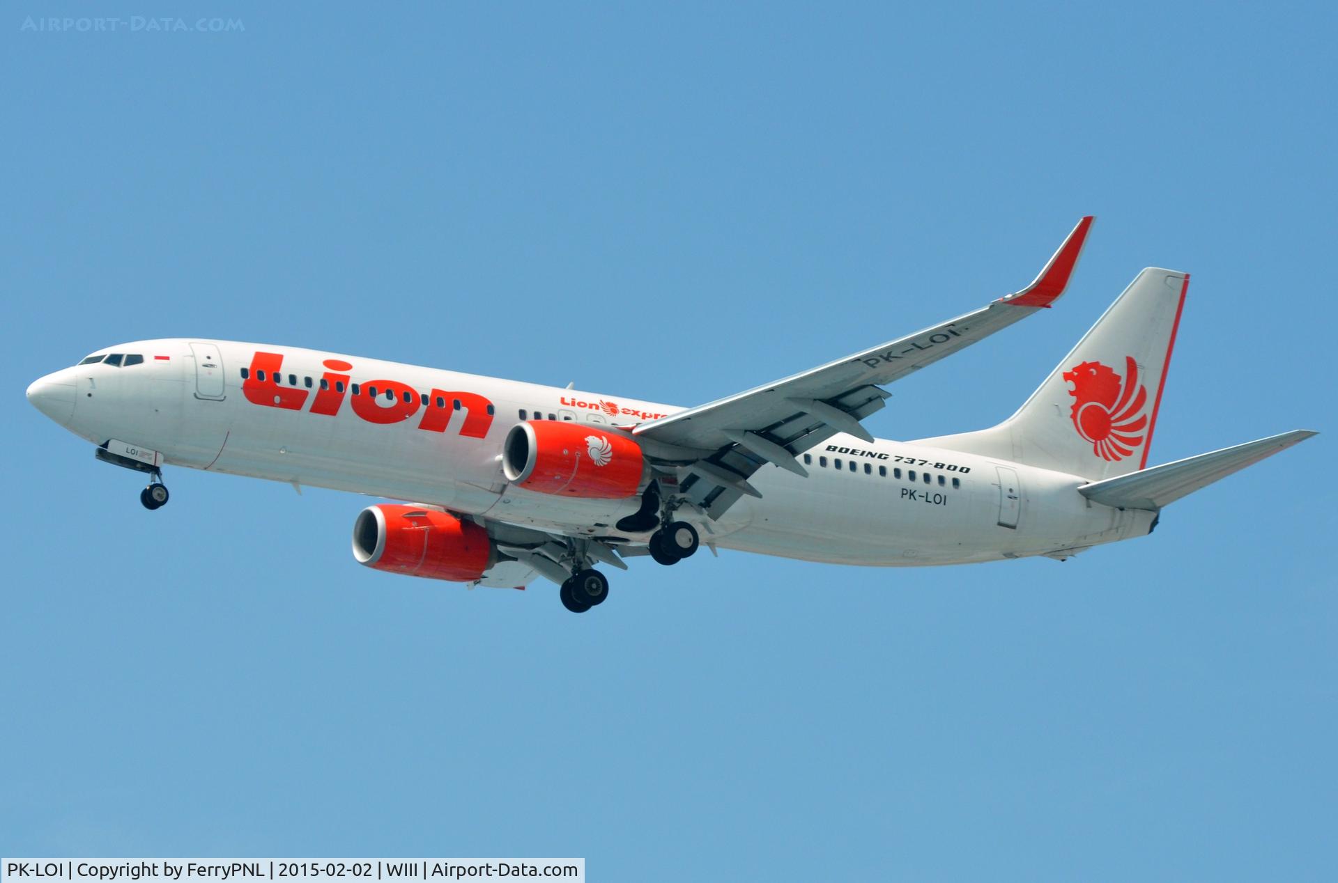 PK-LOI, 2014 Boeing 737-8GP C/N 38747, Lion Air B738 on finals.