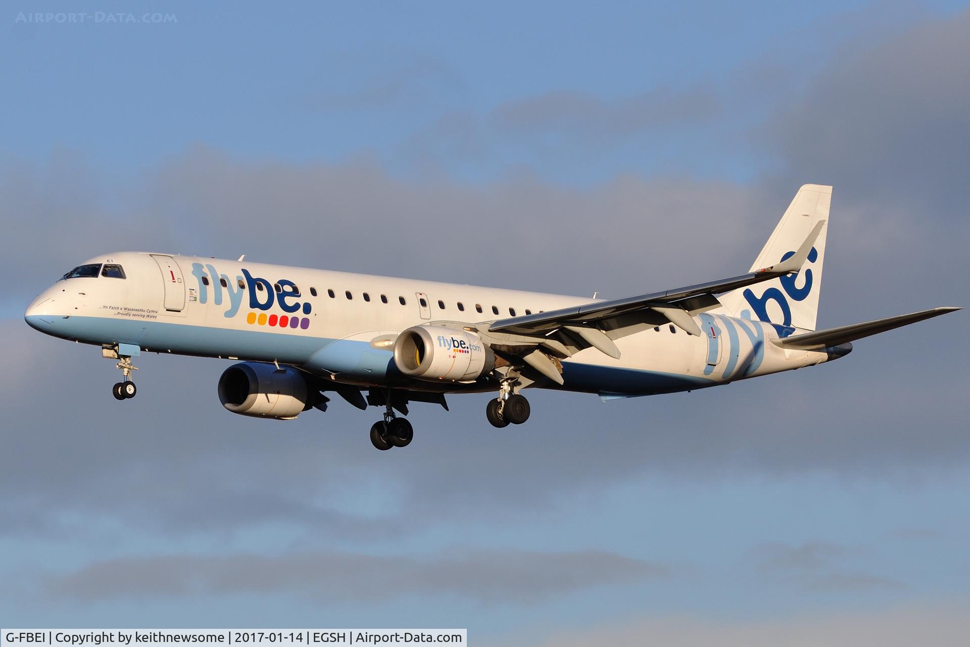 G-FBEI, 2007 Embraer 195LR (ERJ-190-200LR) C/N 19000143, Arriving from Exeter.