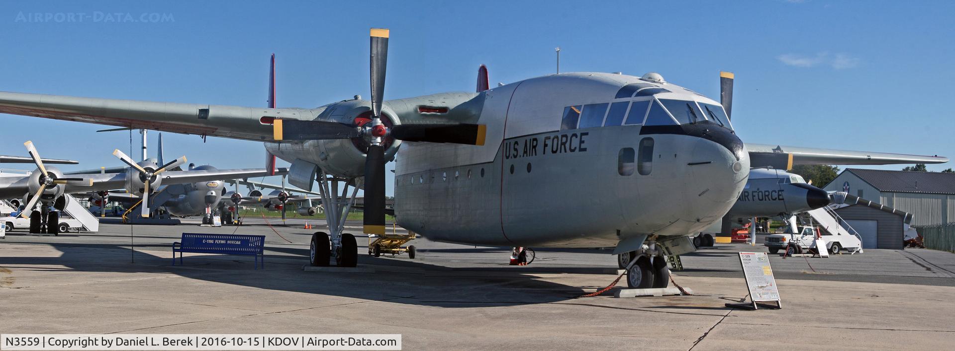 N3559, 1953 Fairchild C-119G Flying Boxcar C/N 10870, My first attempt at a panoramic shot, featuring this very nice old cargo plane.