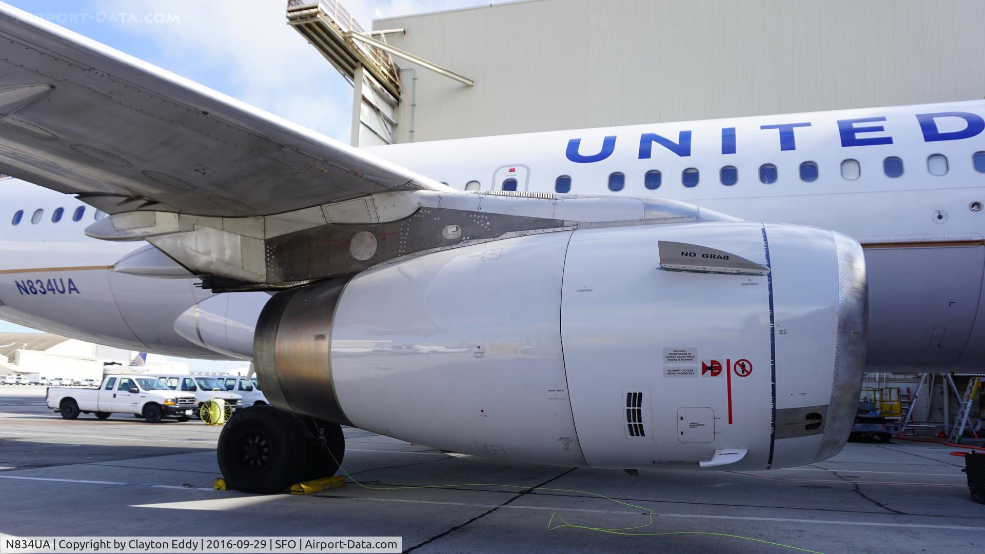 N834UA, 2001 Airbus A319-131 C/N 1420, SFO 2016