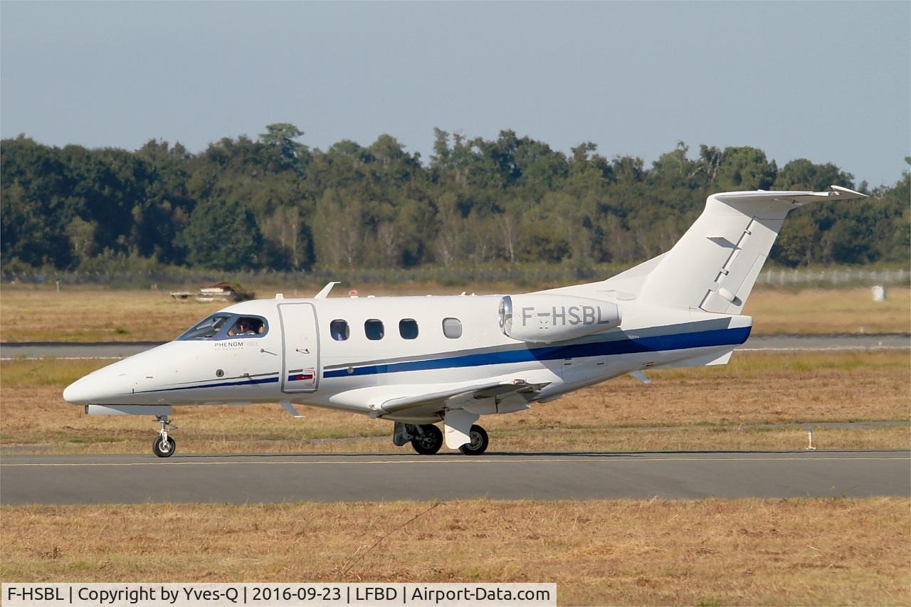 F-HSBL, 2014 Embraer EMB-500 Phenom 100 C/N 50000353, Embraer EMB-500 Phenom 100, Taxiing to holding point Delta rwy 05, Bordeaux Mérignac airport (LFBD-BOD)
