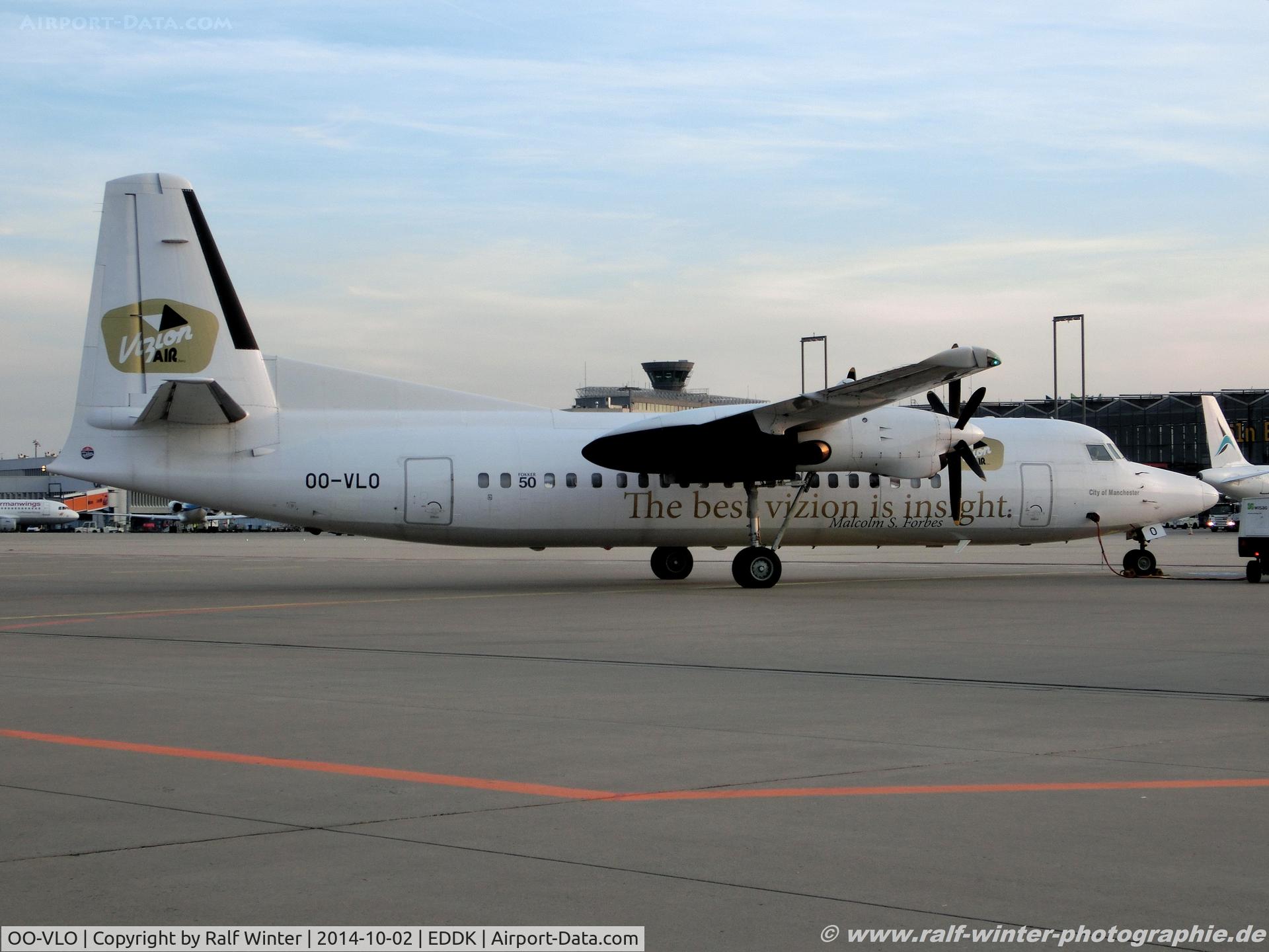 OO-VLO, 1988 Fokker 50 C/N 20127, Fokker 50 F27 Mark 050 - CityJet - OO-VLO - 02.10.2014 - CGN