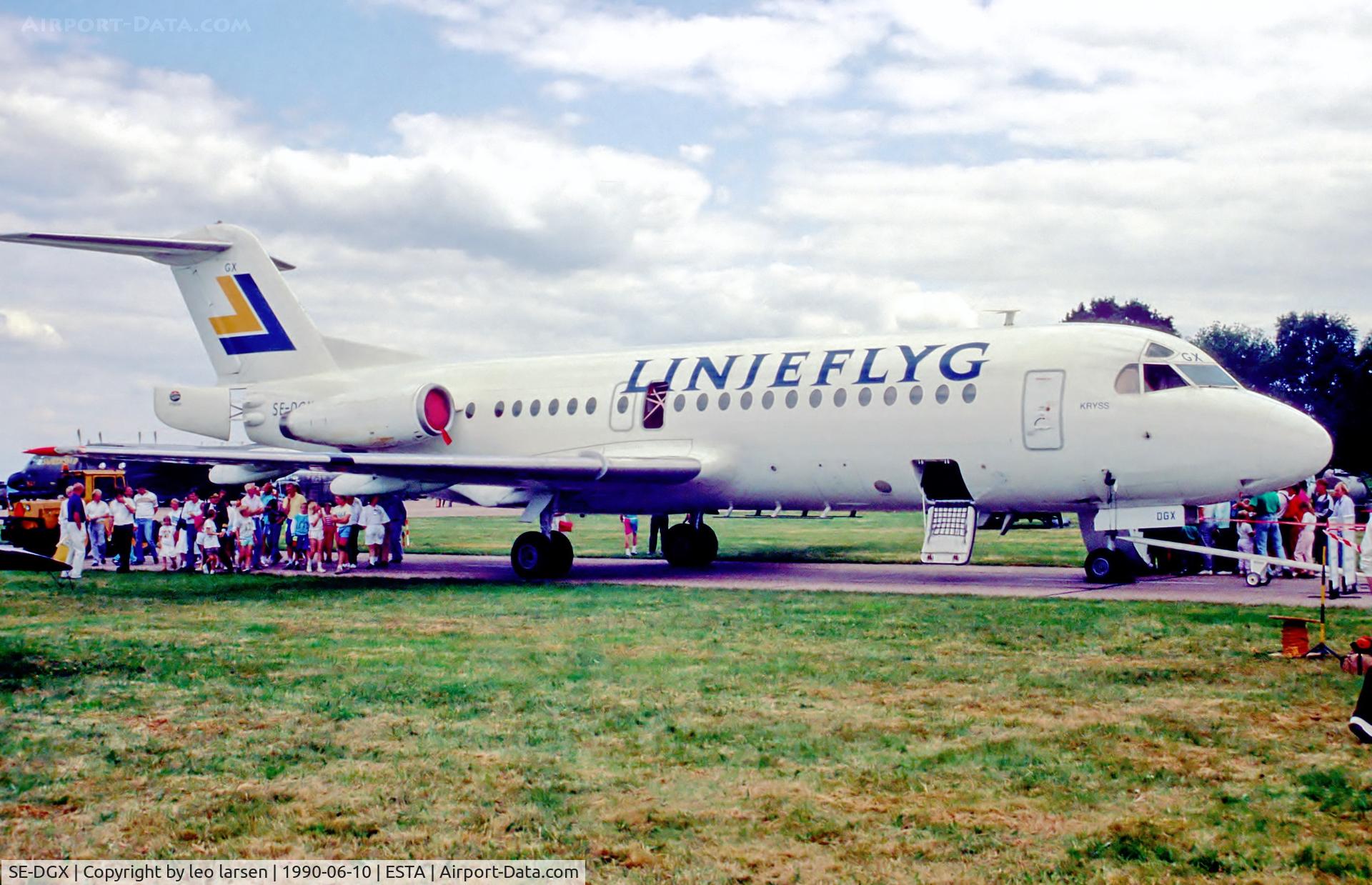 SE-DGX, 1985 Fokker F-28-4000 Fellowship C/N 11225, Ængelholm AGH 10.6.90