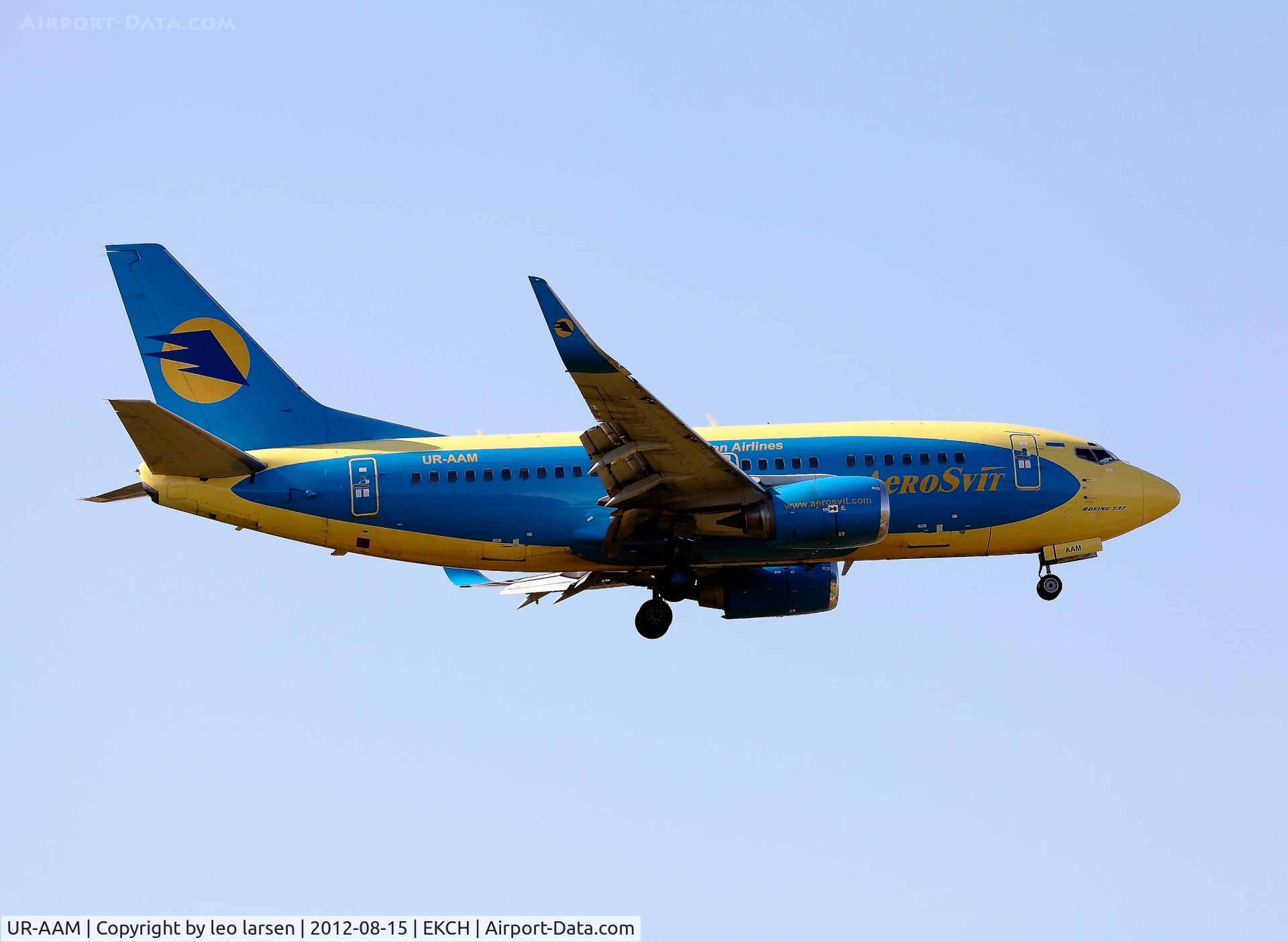 UR-AAM, 1990 Boeing 737-548 C/N 24919, Copenhagen 15.8.2012