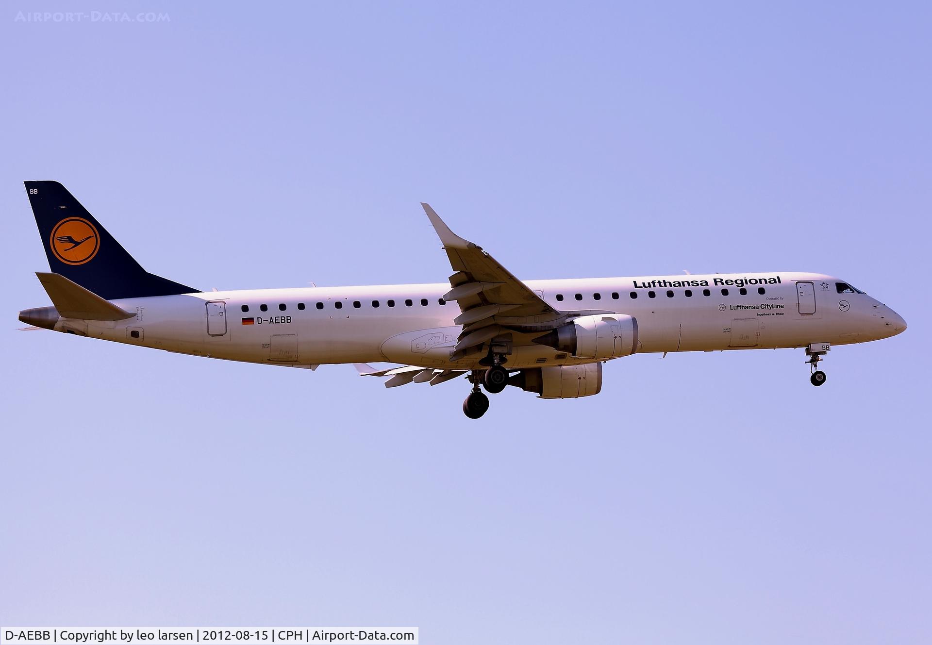 D-AEBB, 2009 Embraer 195LR (ERJ-190-200LR) C/N 19000316, Copenhagen 15.8.2012