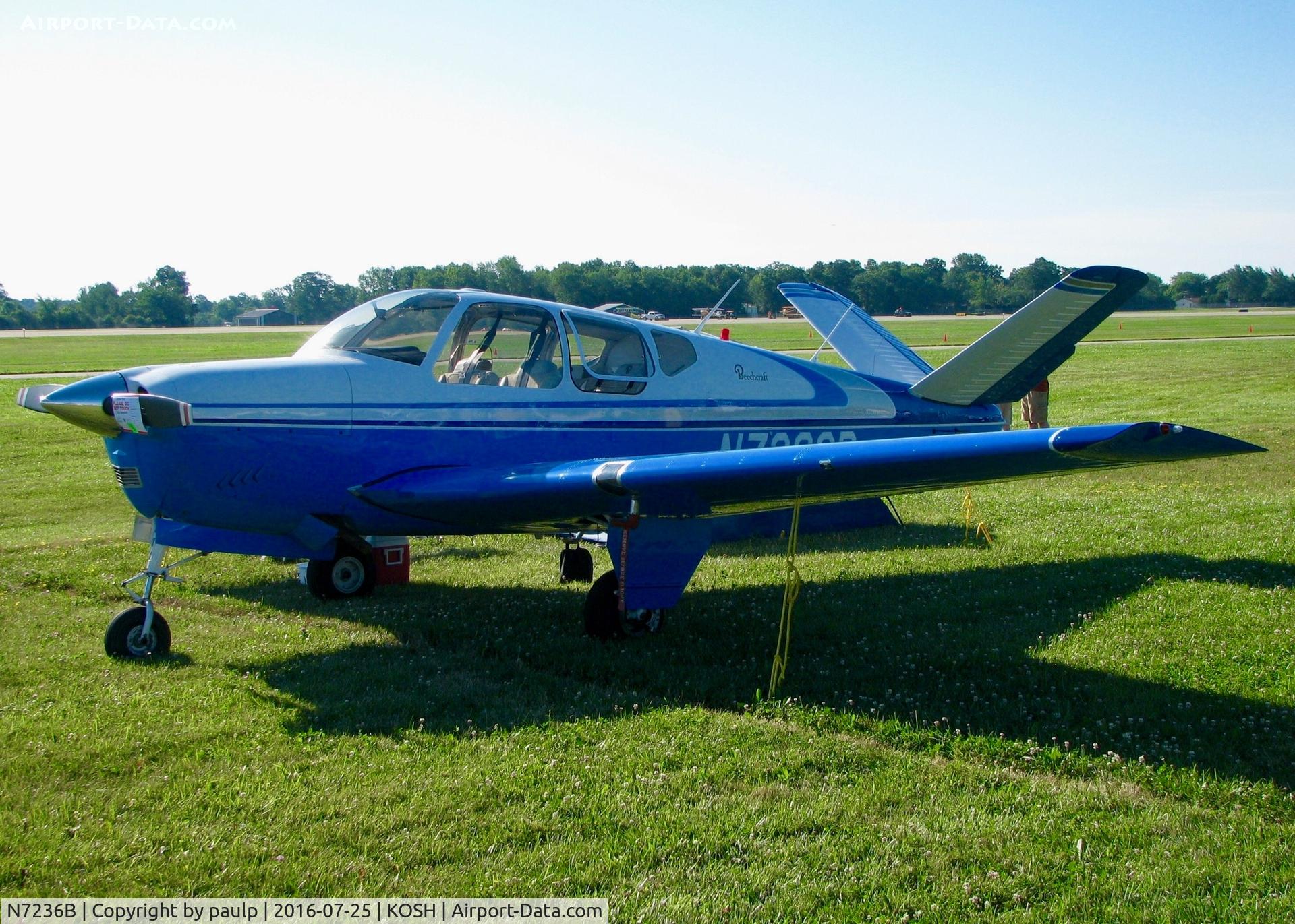 N7236B, 1958 Beech J35 Bonanza C/N D-5564, At Oshkosh.