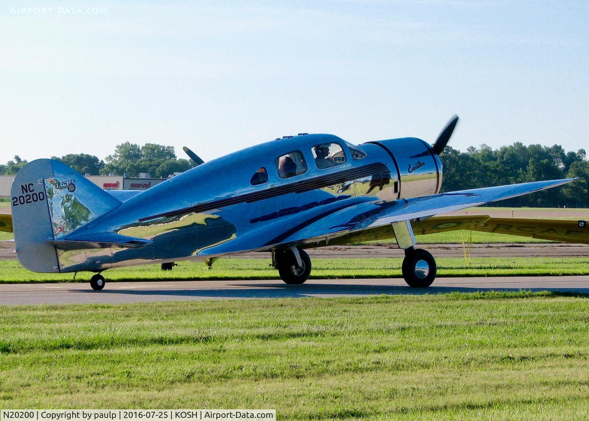 N20200, 1937 Spartan 7W Executive C/N 11, At Oshkosh.