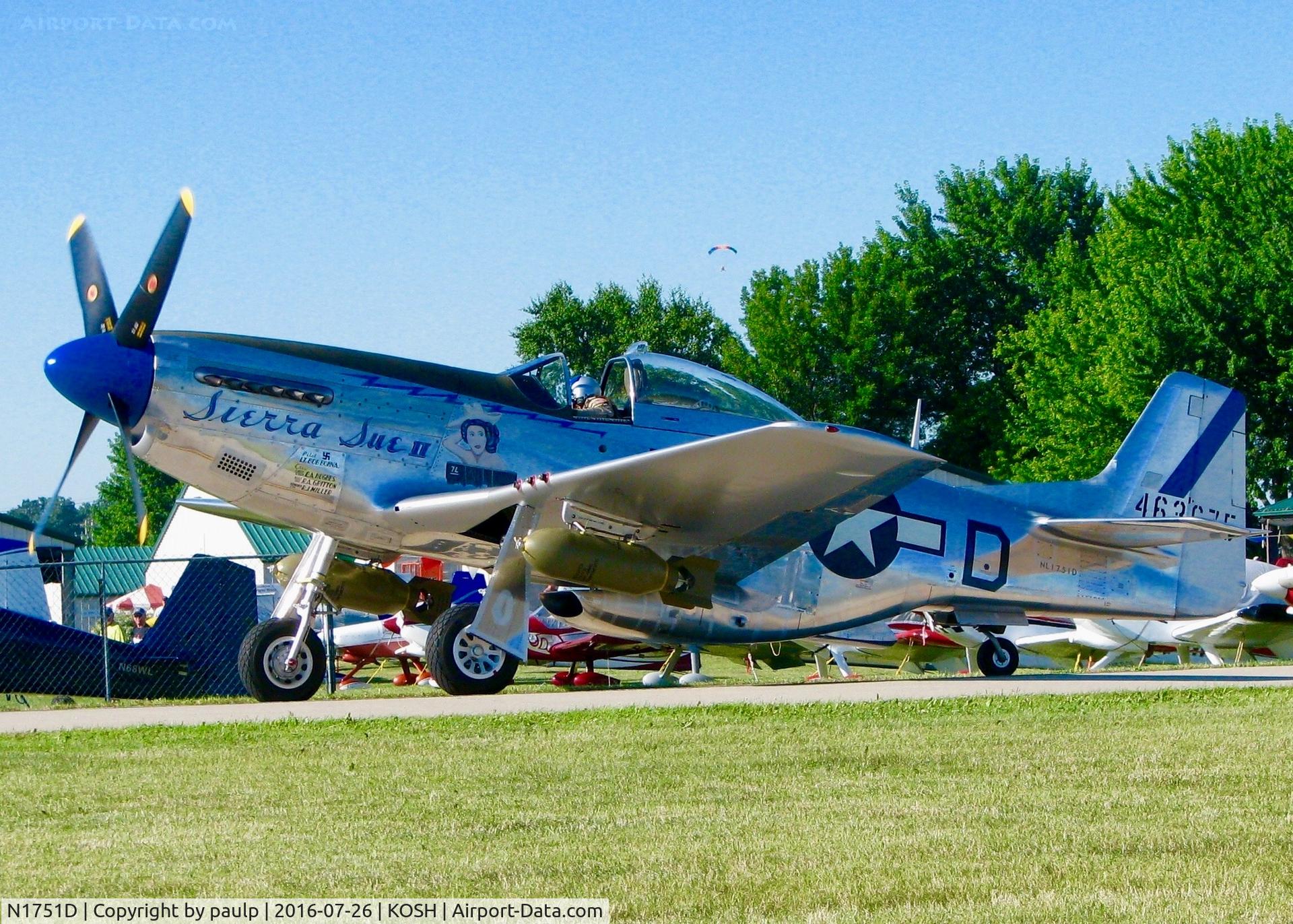 N1751D, 1944 North American P-51D Mustang C/N 122-31401 (44-63675), At Oshkosh.