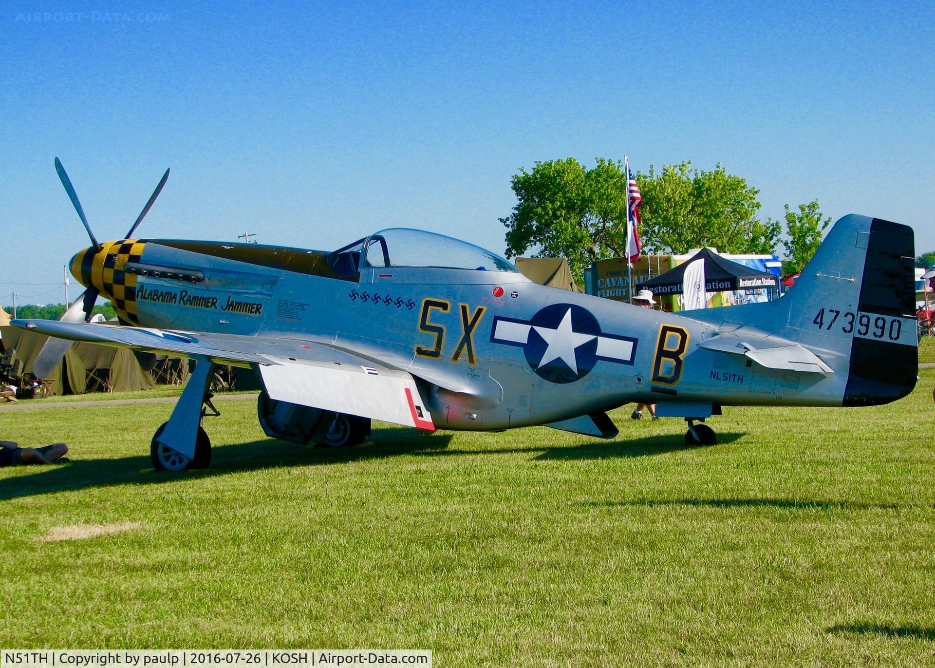 N51TH, 1944 North American P-51D Mustang C/N 122-40530, At Oshkosh.