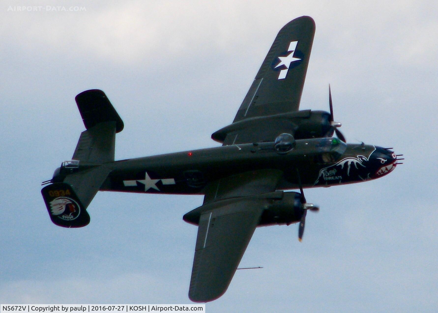 N5672V, 1945 North American B-25J Mitchell Mitchell C/N 108-47686, At Oshkosh.