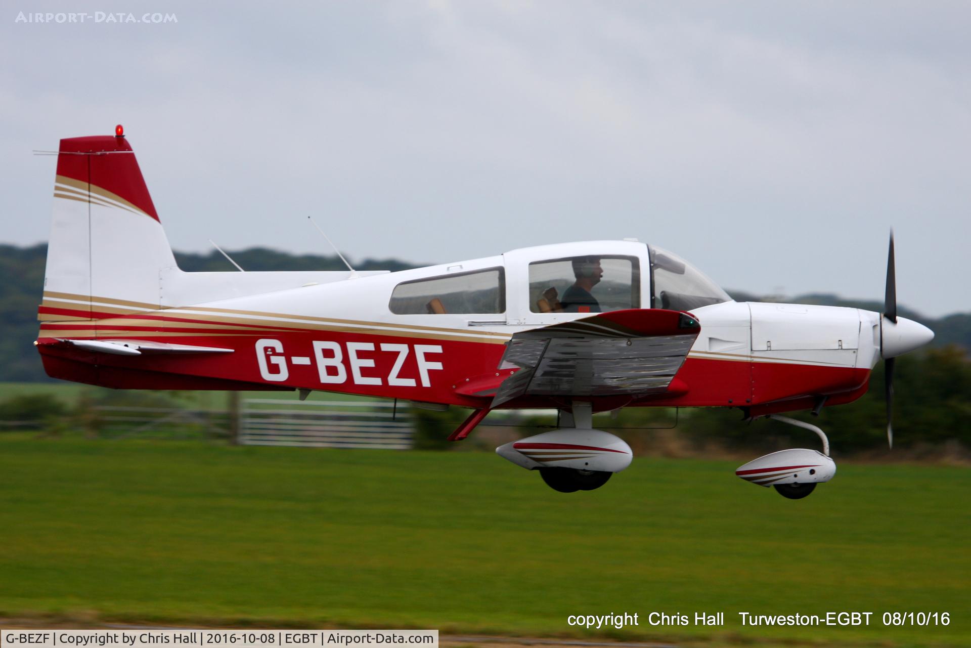 G-BEZF, 1974 Grumman American AA-5 Traveler C/N AA5-0538, at Turweston