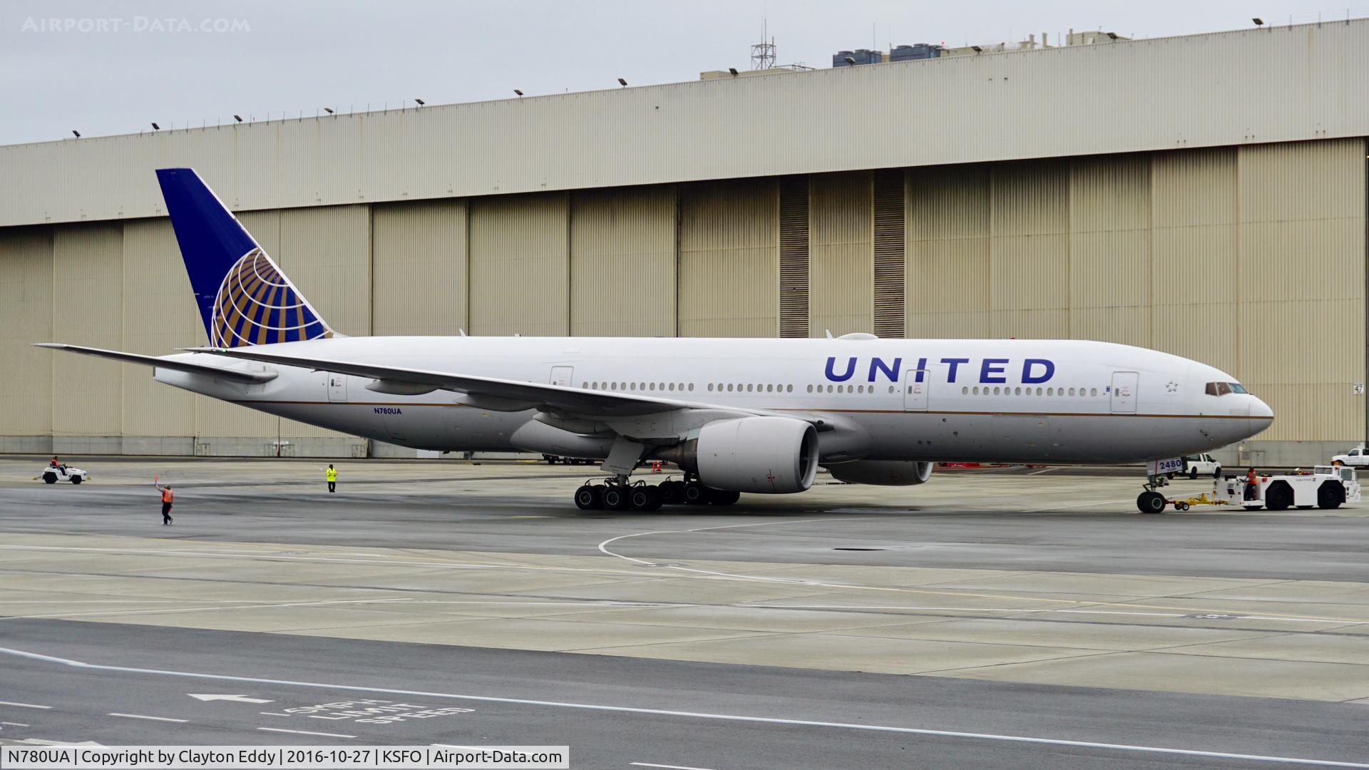 N780UA, 1996 Boeing 777-222 C/N 26944, SFO 2016