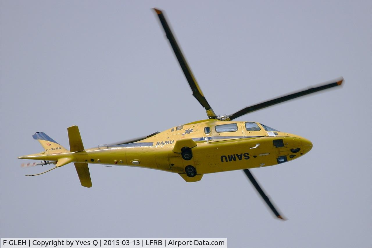 F-GLEH, Agusta A-109E Power C/N 11037, Agusta A-109E Power, Flight over Brest-Bretagne airport (LFRB-BES)