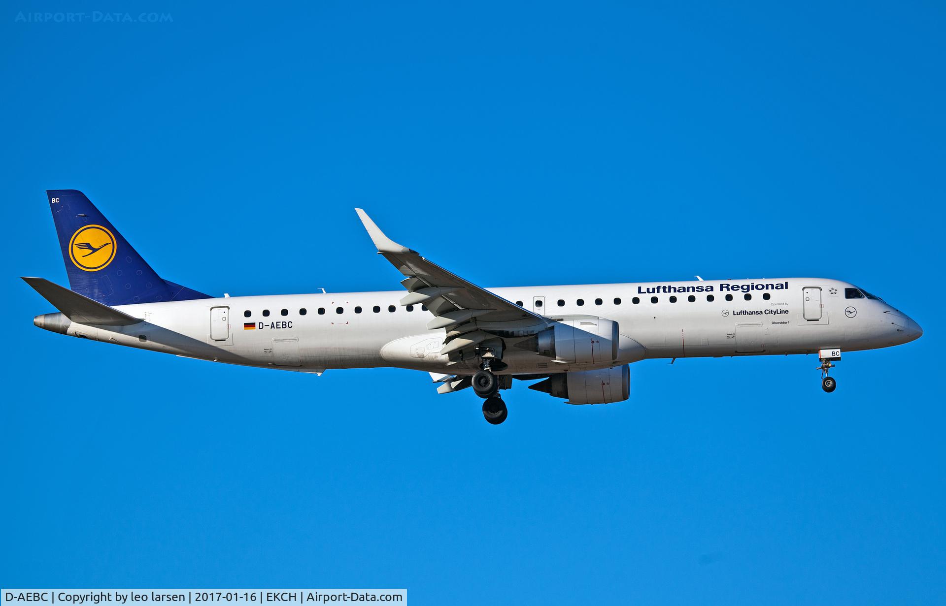 D-AEBC, 2009 Embraer 195LR (ERJ-190-200LR) C/N 19000320, Copenhagen 16.1.2017