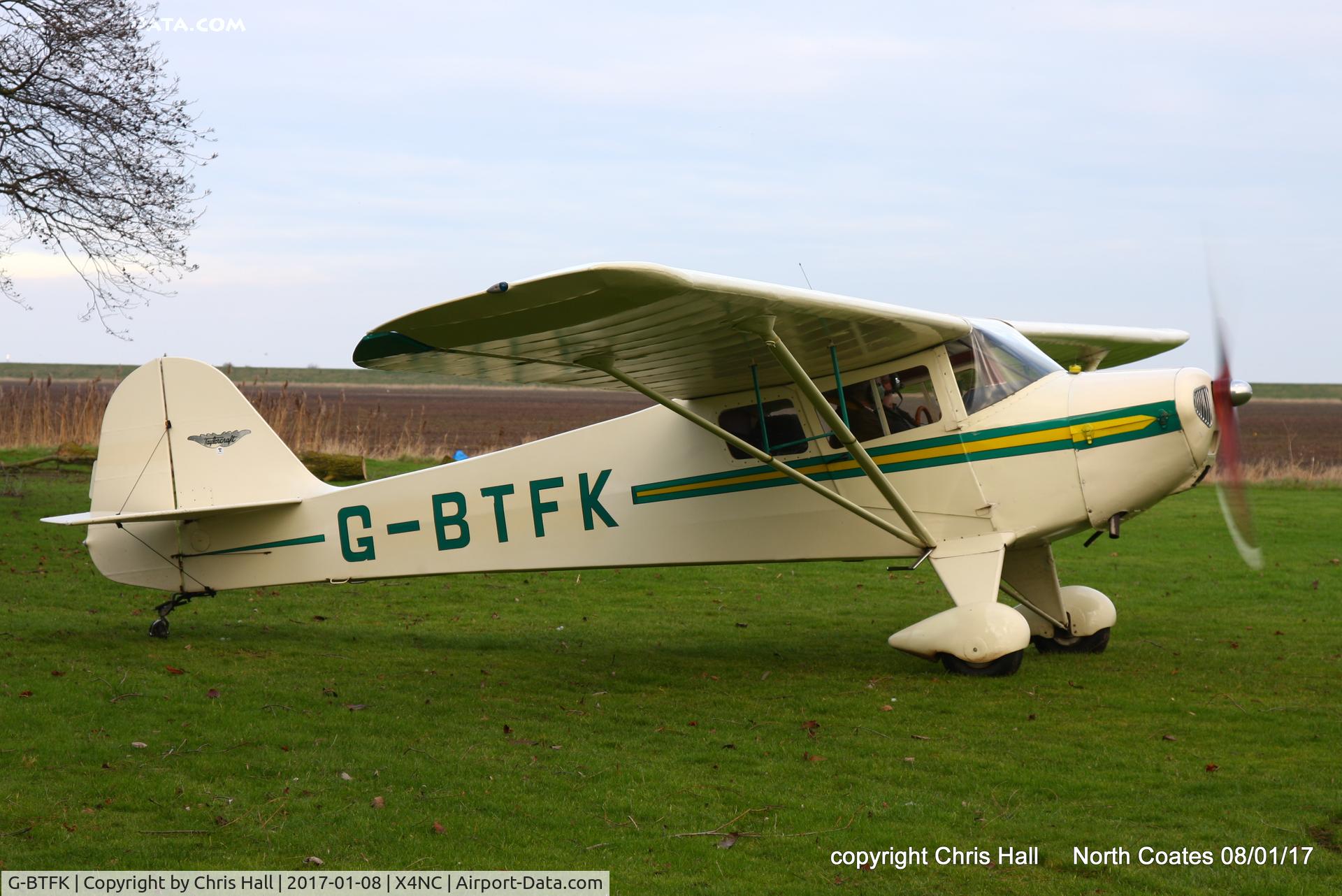 G-BTFK, 1947 Taylorcraft BC-12D Twosome C/N 10540, at the Brass Monkey fly in, North Coates