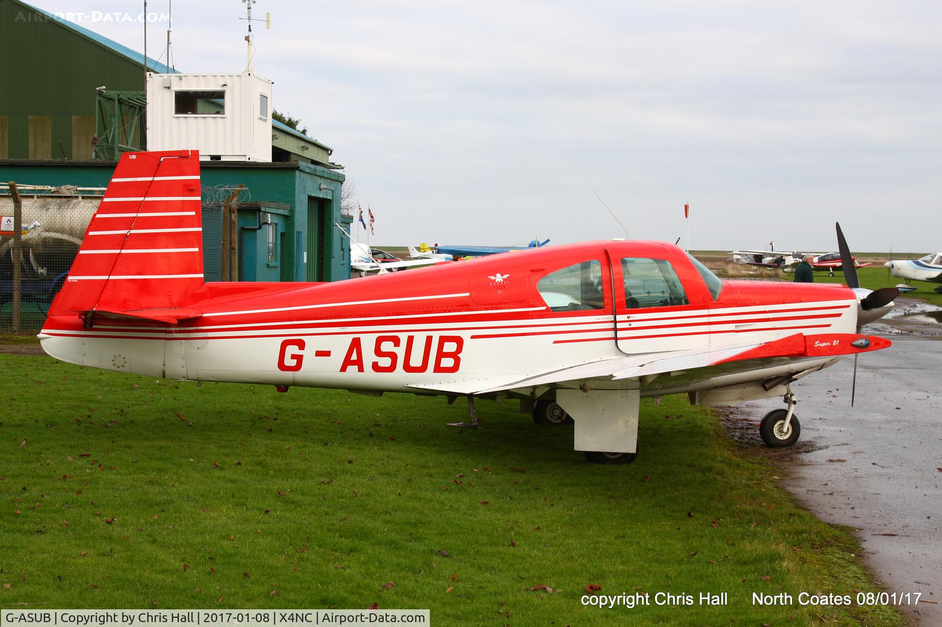 G-ASUB, 1964 Mooney M20E Super 21 C/N 397, at the Brass Monkey fly in, North Coates