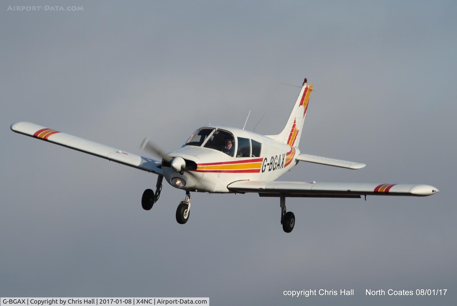 G-BGAX, 1973 Piper PA-28-140 Cherokee C/N 28-7325409, at the Brass Monkey fly in, North Coates
