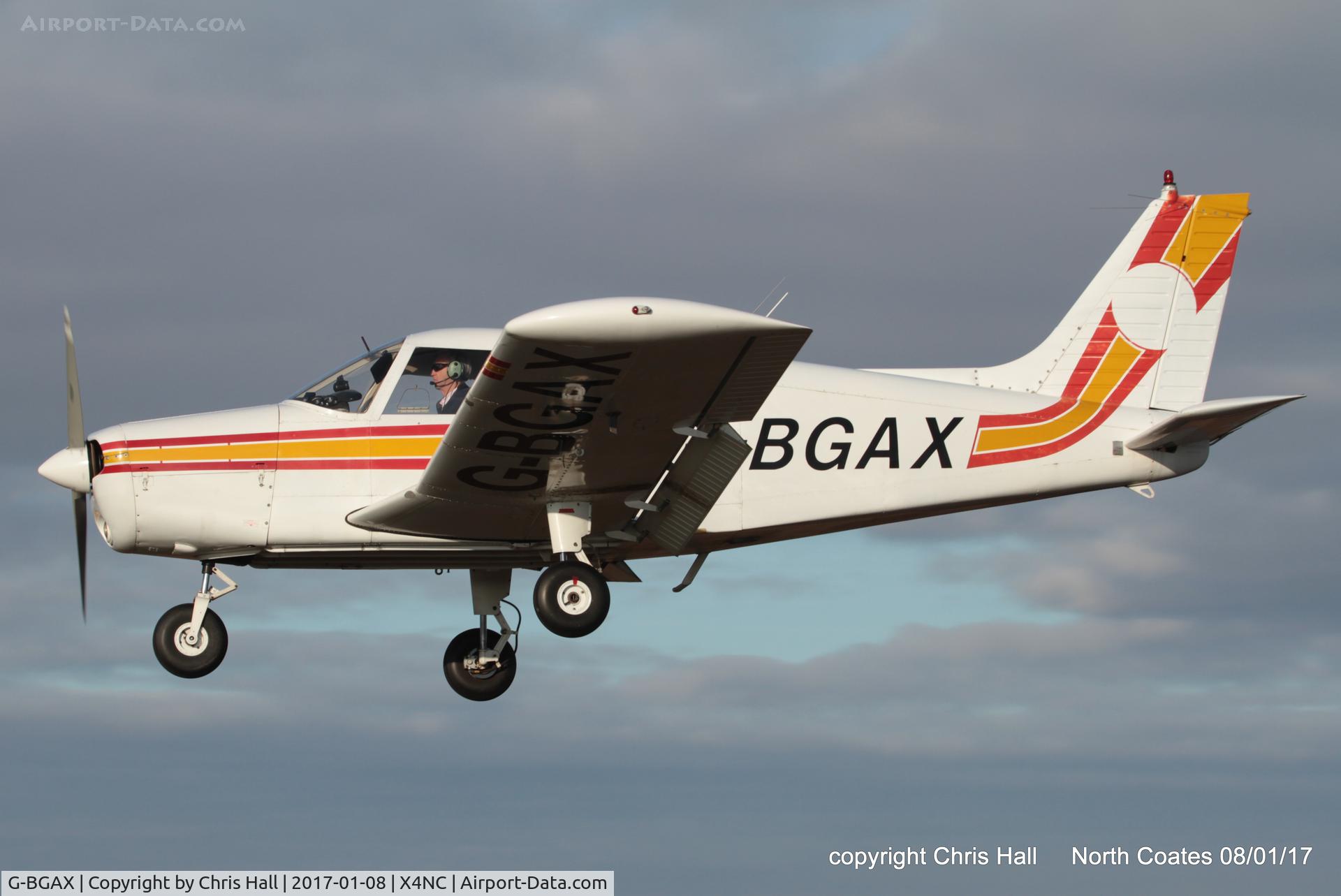 G-BGAX, 1973 Piper PA-28-140 Cherokee C/N 28-7325409, at the Brass Monkey fly in, North Coates