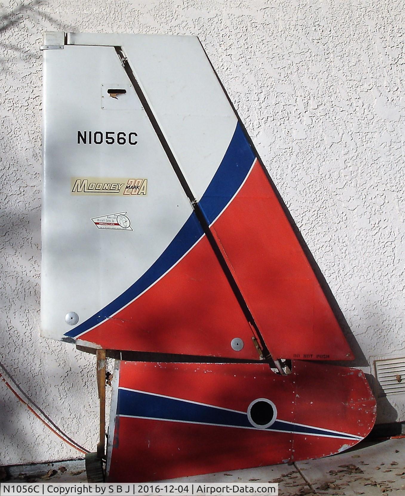 N1056C, 1958 Mooney M20A C/N 1327, Original wood tail from 56C with the original factory cover and paint. Very nice workmanship. Always wanted a Mooney but this is as close as I got. Unfortunately some of these wood tails were lost at the wrong time-in flight like on 2-22-66 & 12-28-75!